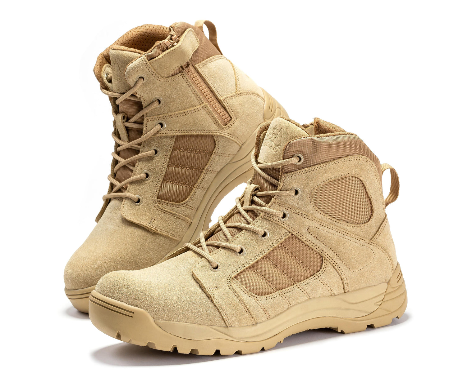 RockRooster Botas Pro Sand Men's 6 inch Side Zipper Rubber Sole Tactical Boots BMP110 (5)