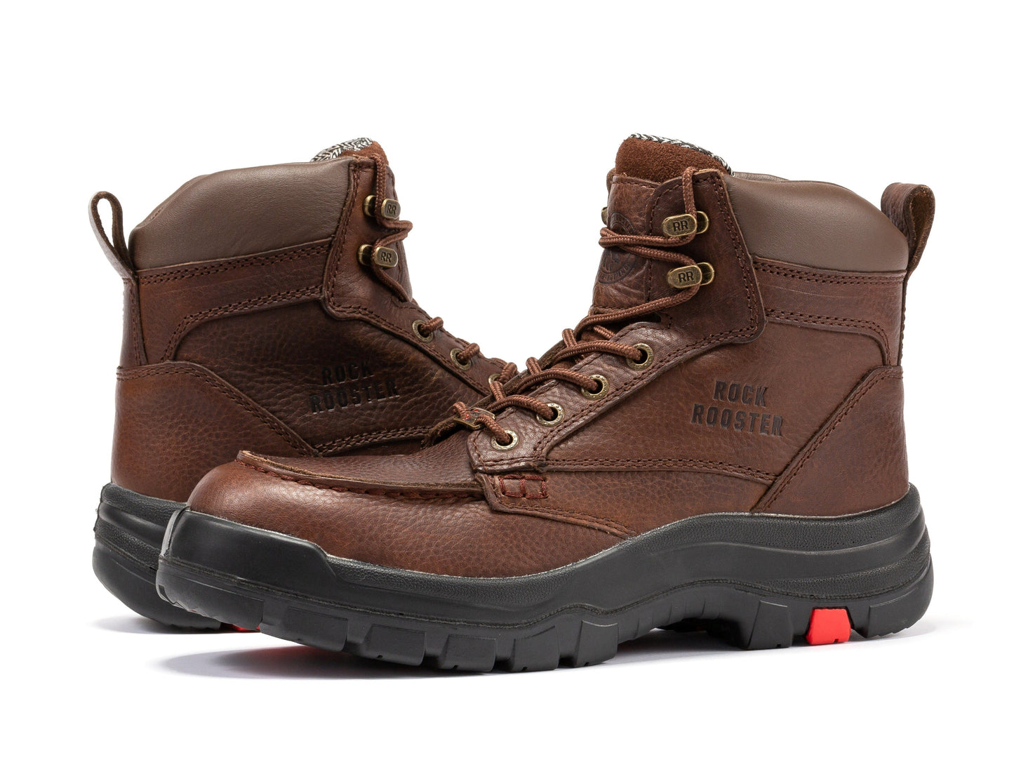 ROCKROOSTER Zumbro 6 inch Wide Steel Toe, Waterproof Work Boots, Rubber Outsole, EH Protection, ASTM 2413, Work Boots AK37…
