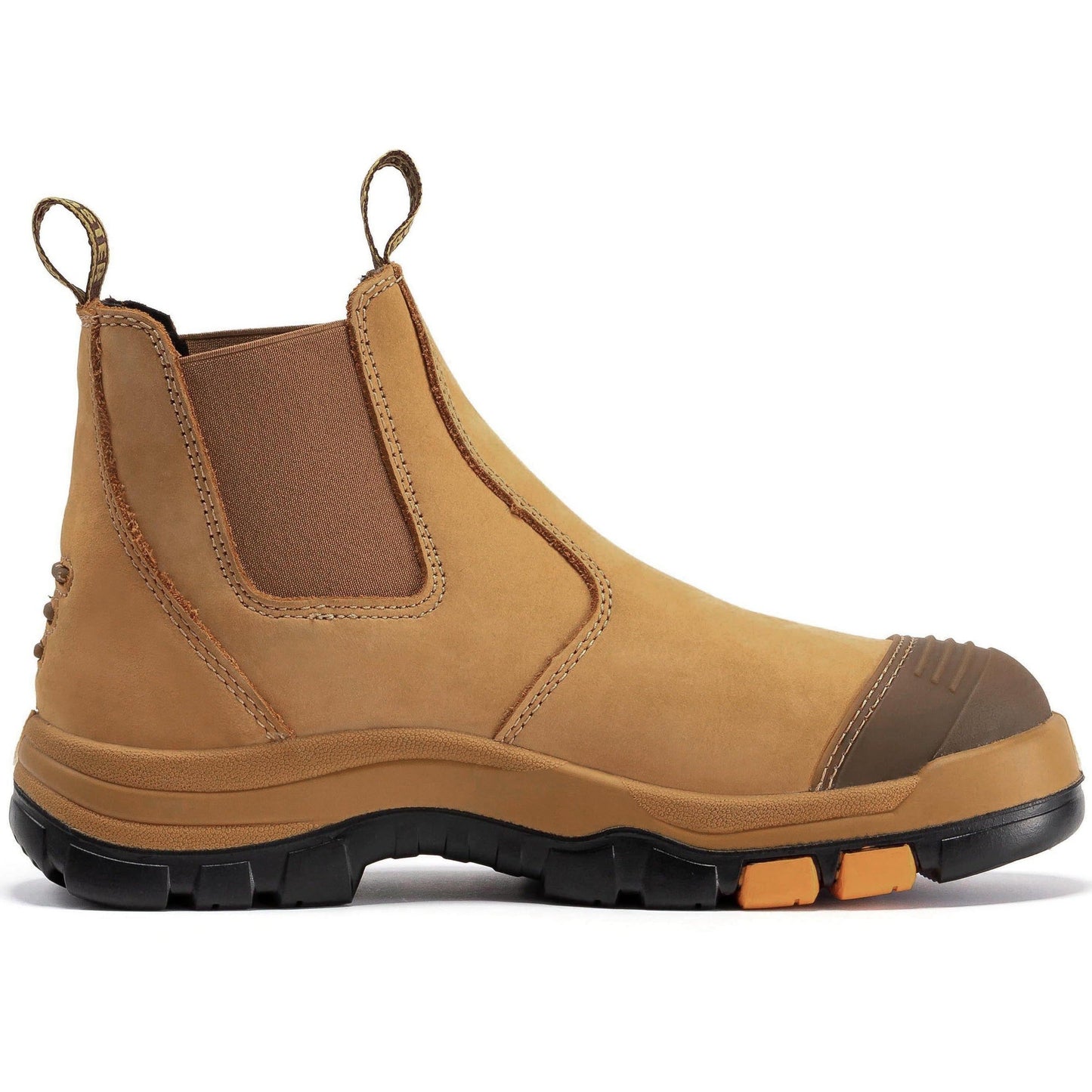ROCKROOSTER Lumen Tan 6 inch Slip On Soft Toe Leather Work Boots AK222NT (4)