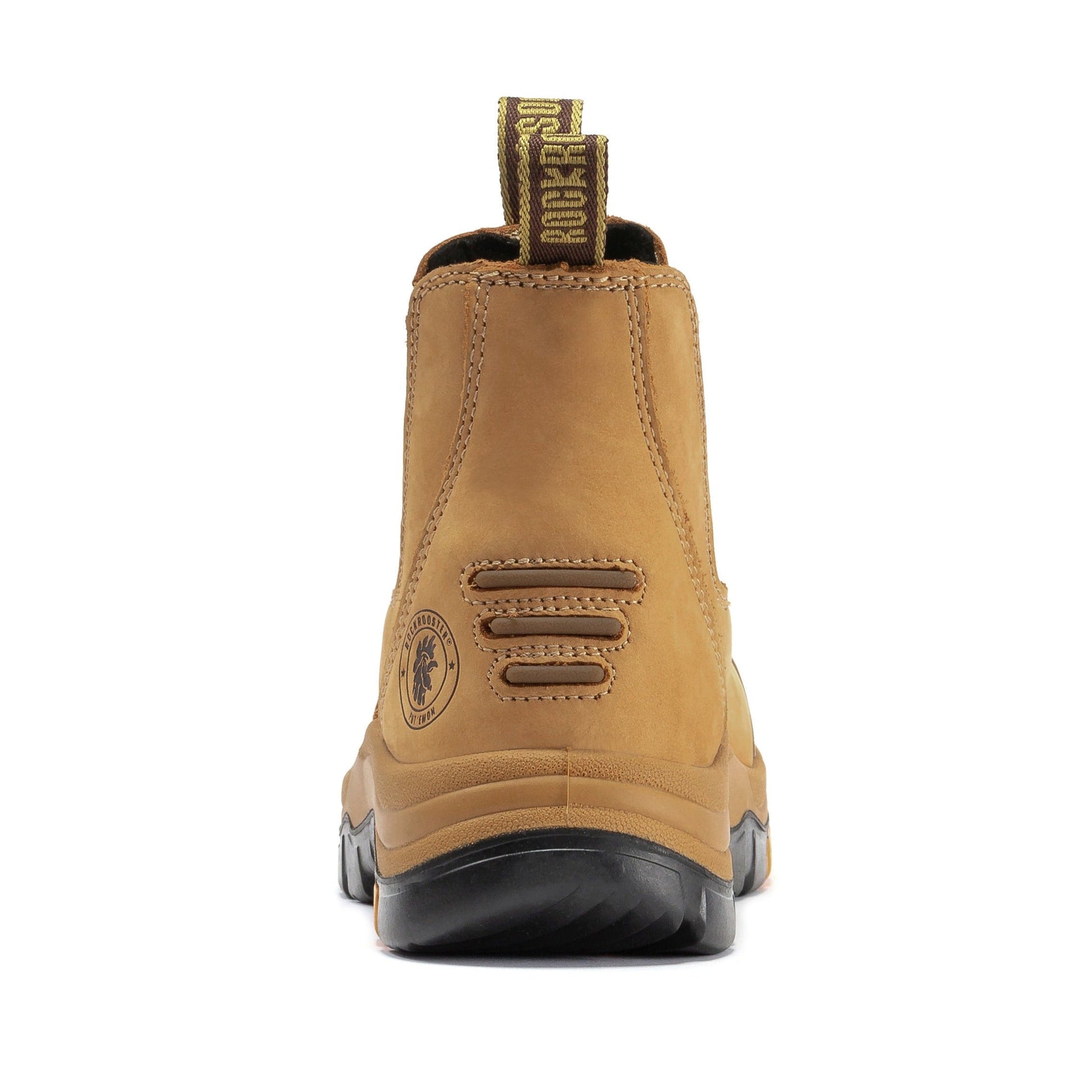 ROCKROOSTER Lumen Tan 6 inch Slip On Soft Toe Leather Work Boots AK222NT (7)