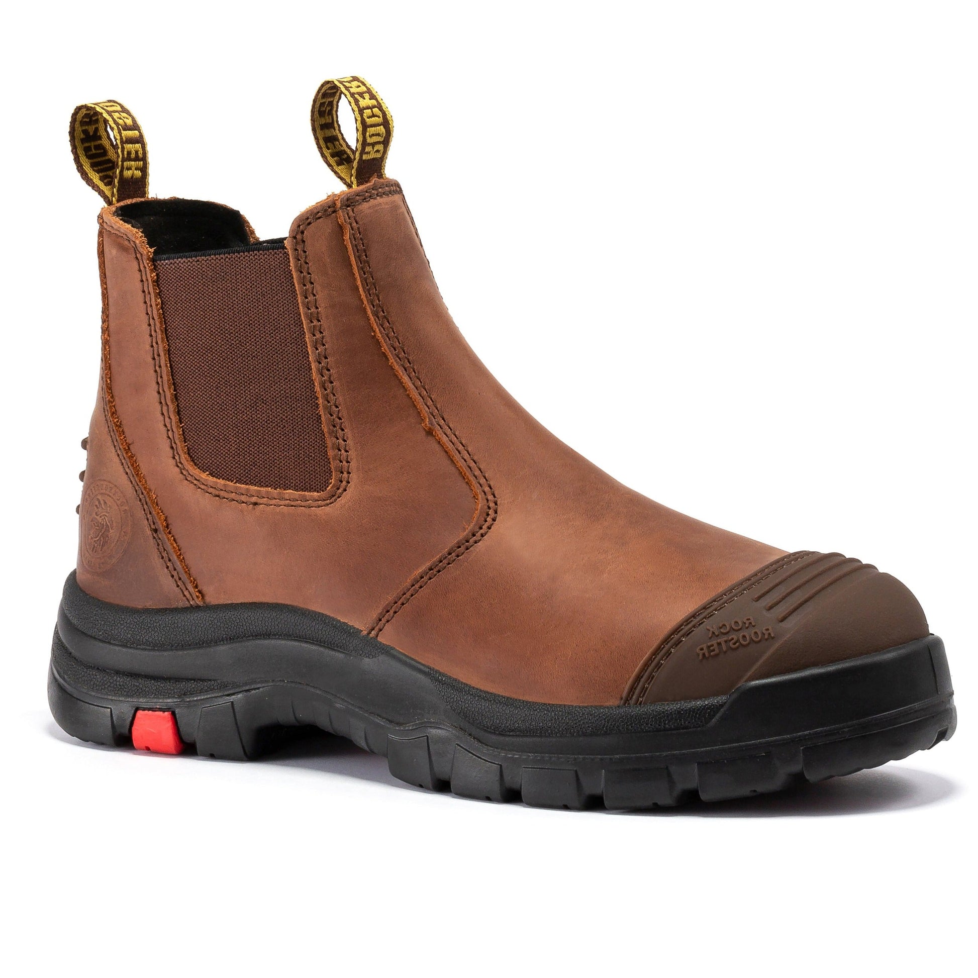 ROCKROOSTER Lumen Brown 6 inch Pull-on Leather Work Boots AK224 (8)