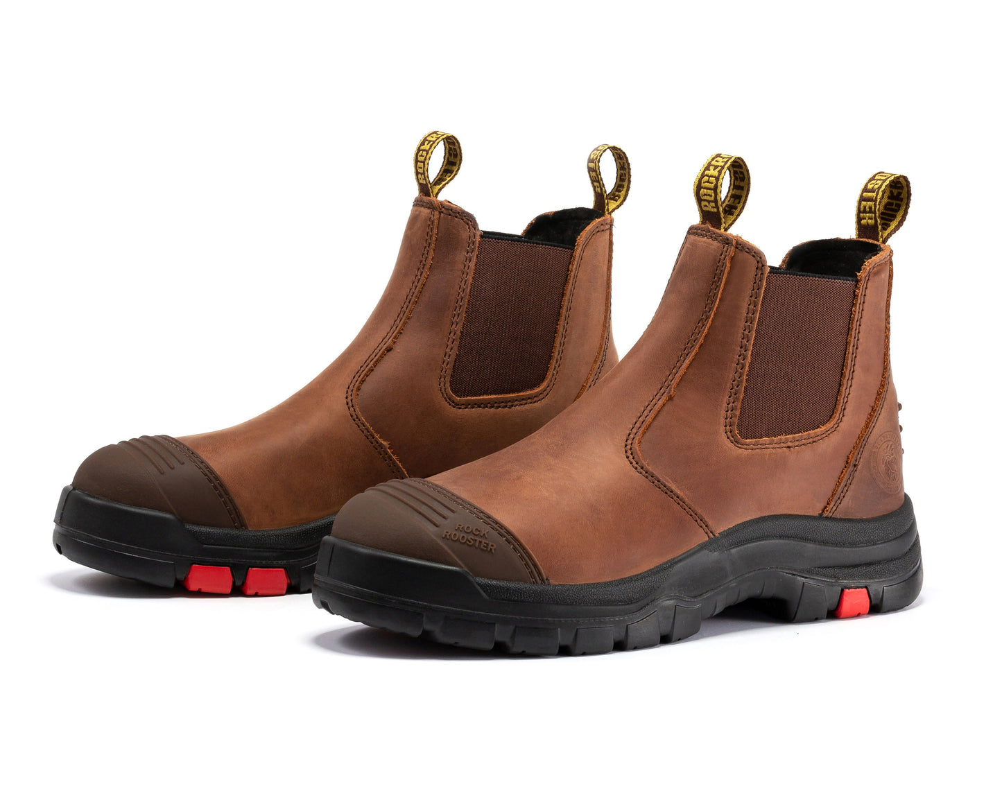 ROCKROOSTER Lumen Brown 6 inch Pull-on Leather Work Boots AK224 (10)