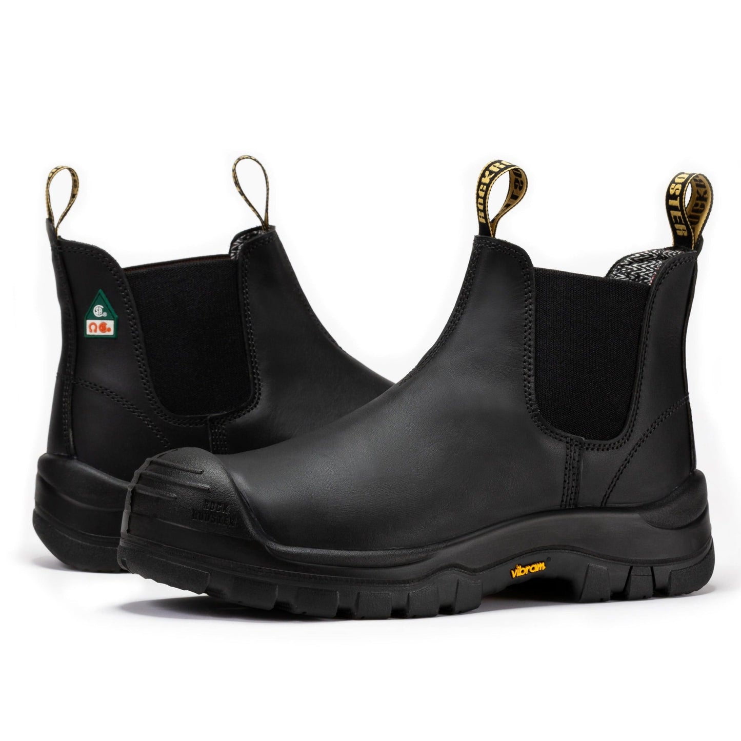 ROCKROOSTER Beaufort Men's Black 6 inch Composite Toe Pull-on Leather Work Boots VAK630 (6)
