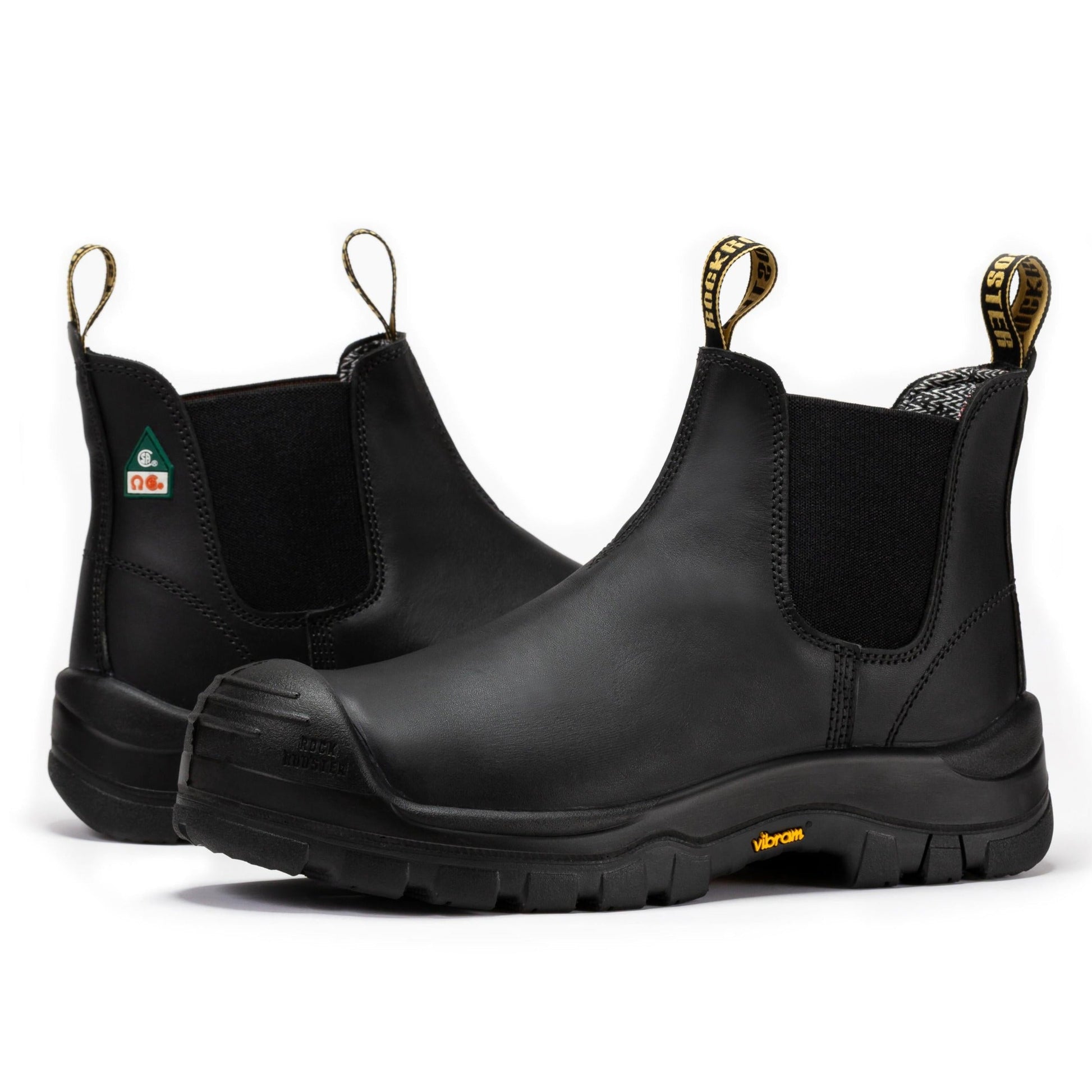 ROCKROOSTER Beaufort Men's Black 6 inch Composite Toe Pull-on Leather Work Boots VAK630 (6)