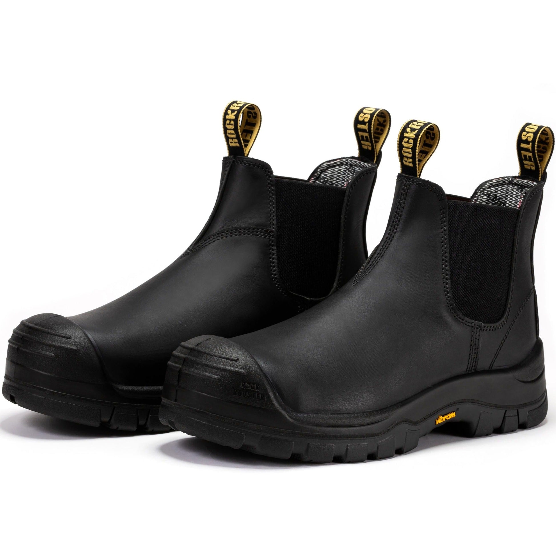 ROCKROOSTER Beaufort Men's Black 6 inch Composite Toe Pull-on Leather Work Boots VAK630 (7)