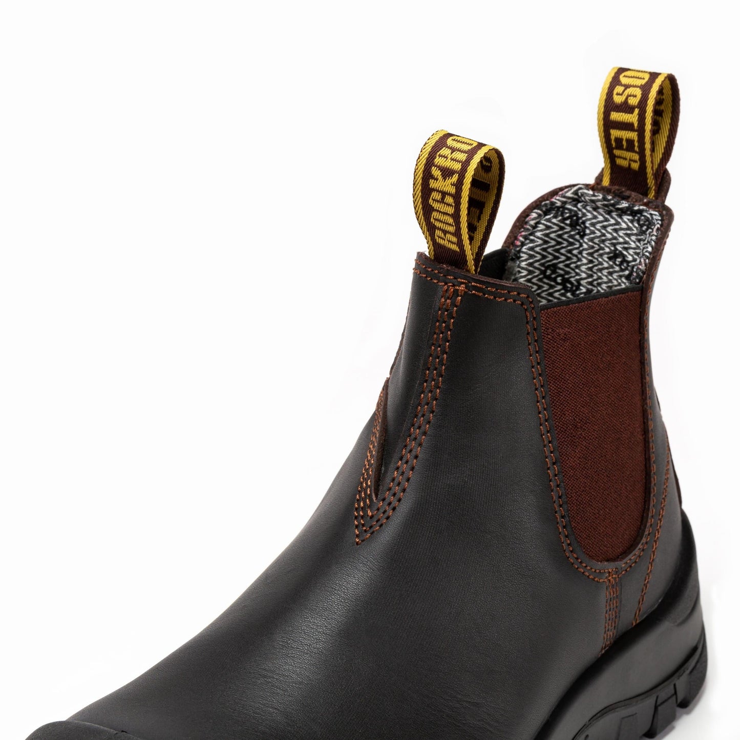 ROCKROOSTER Beaufort Men's Dark Brown 6 inch Composite Toe Pull-on Leather Work Boots VAK631 (6)