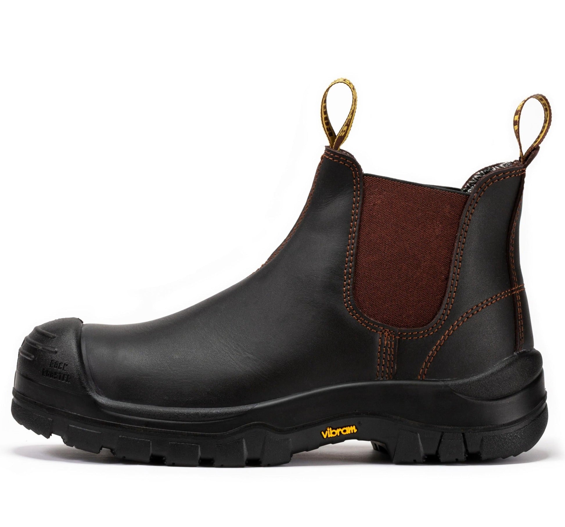 ROCKROOSTER Beaufort Men's Dark Brown 6 inch Composite Toe Pull-on Leather Work Boots VAK631 (3)