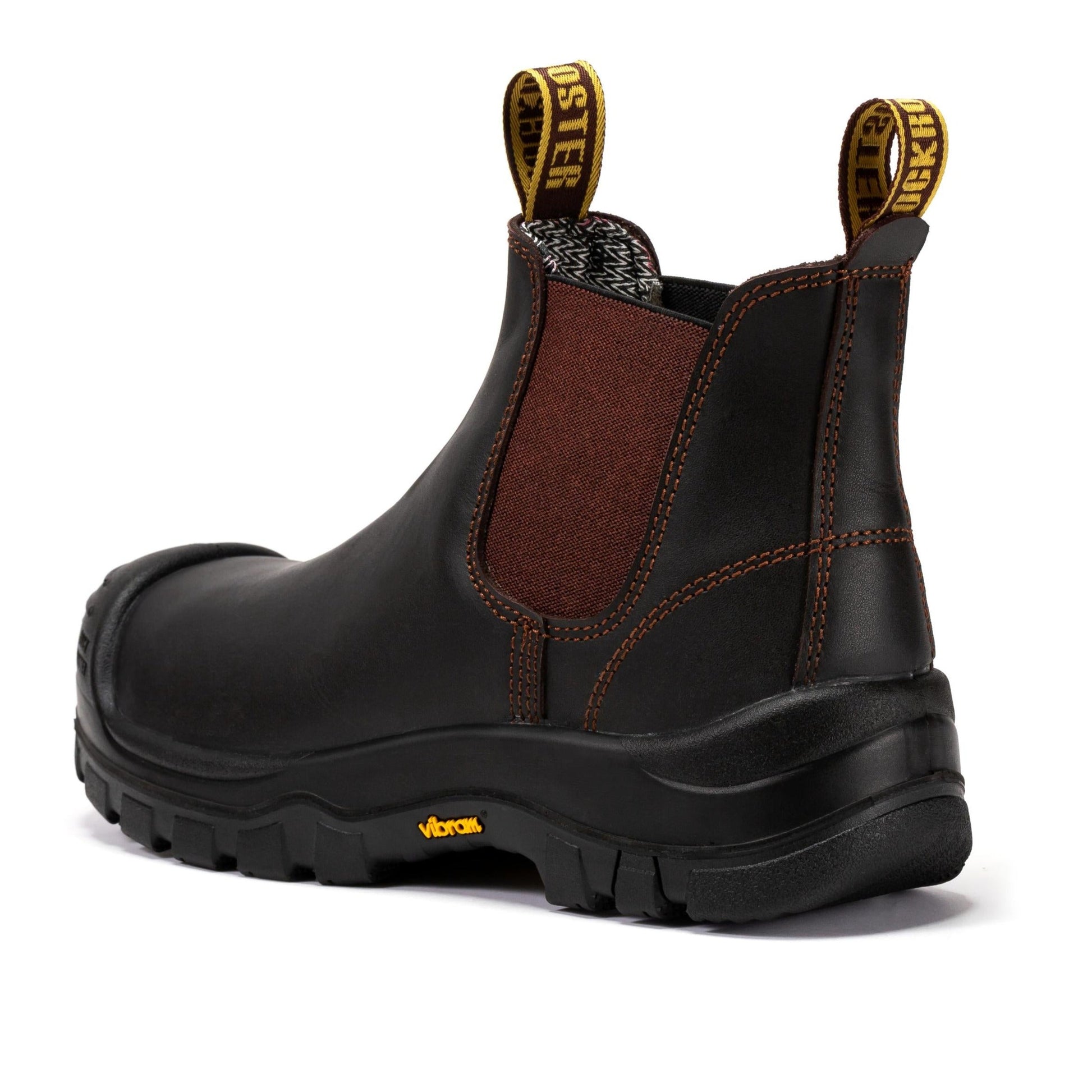 ROCKROOSTER Beaufort Men's Dark Brown 6 inch Composite Toe Pull-on Leather Work Boots VAK631 (2)