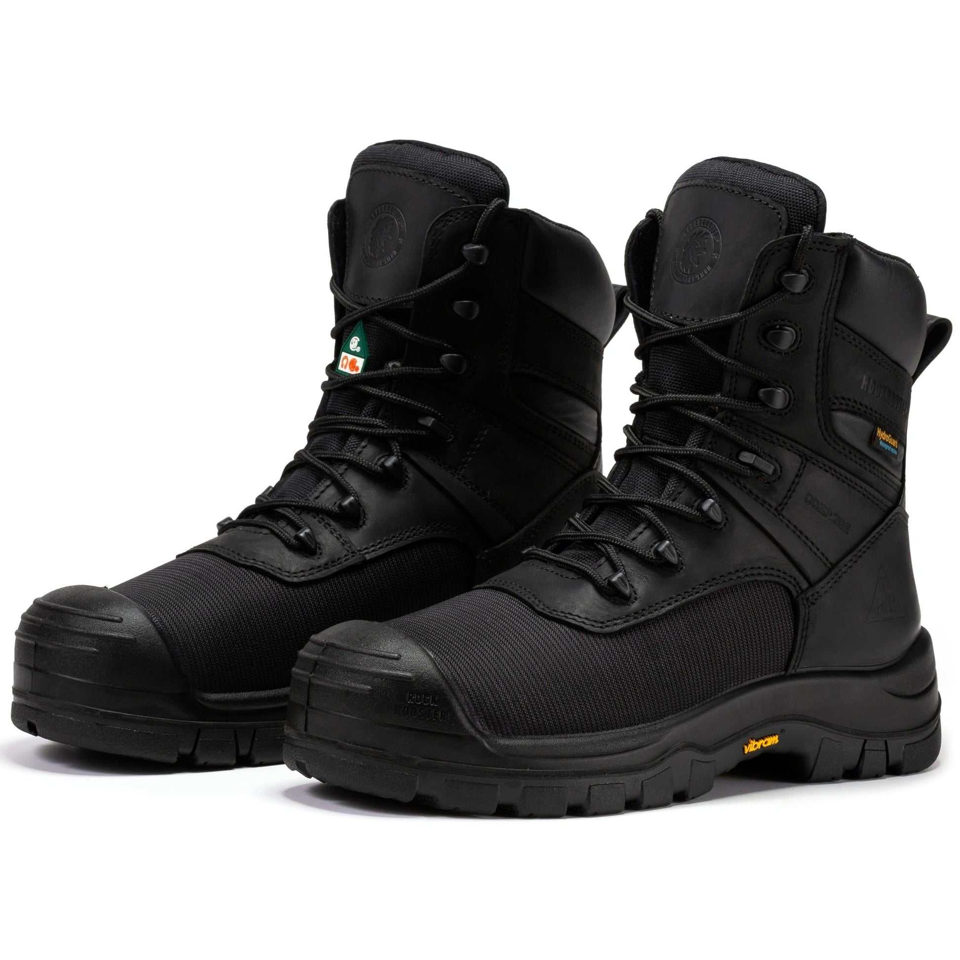 ROCKROOSTER Beaufort Men's Black 8 inch Waterproof Composite Toe Work Boots VAK830 (8)