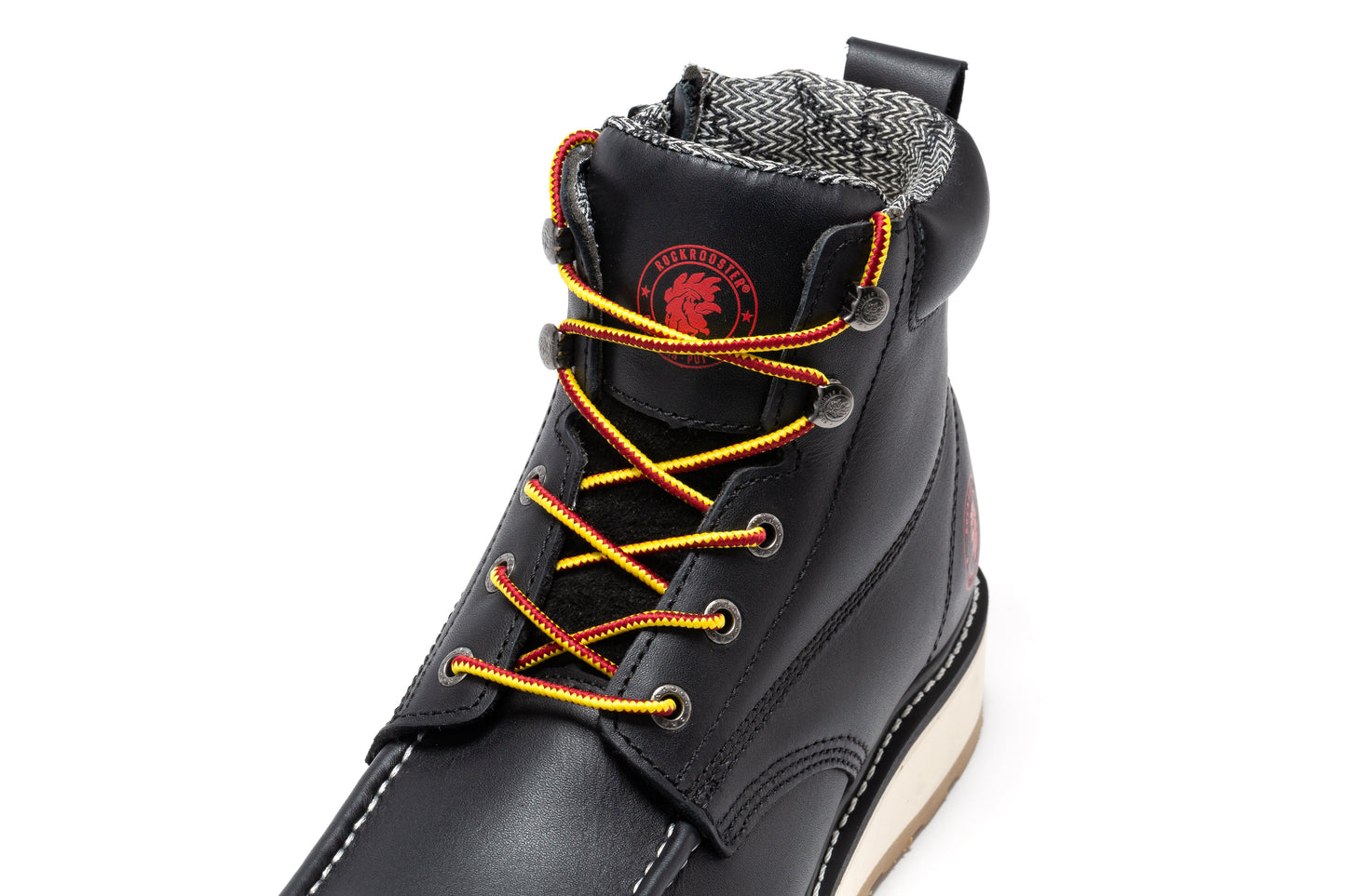 ROCKROOSTER Magnolia Men's 6 inch Black Soft Toe Zip Sided Wedge Work Boots SAP310 (5)