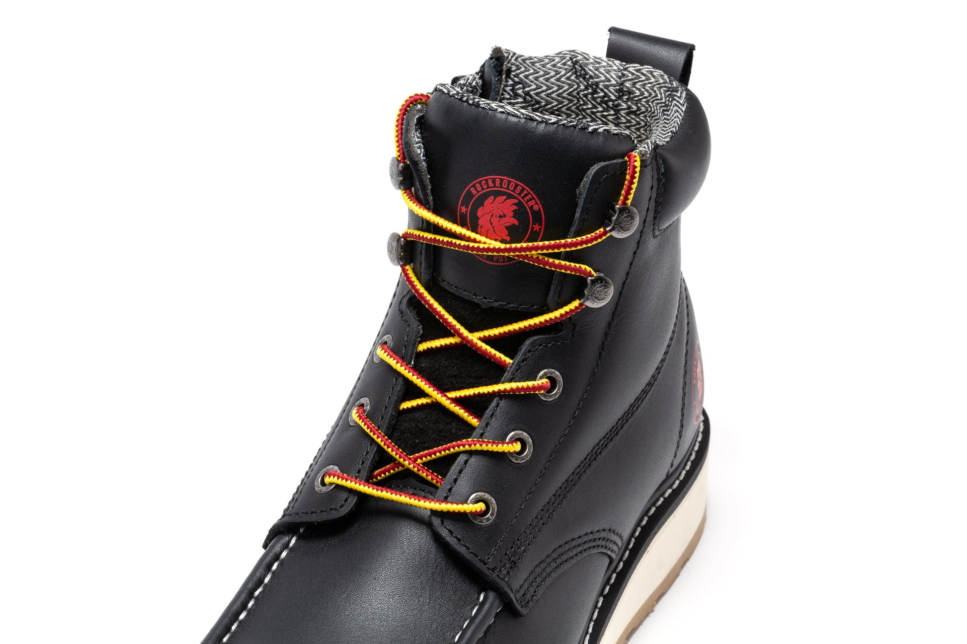 ROCKROOSTER Magnolia Men's 6 inch Black Soft Toe Zip Sided Wedge Work Boots SAP310 (5)