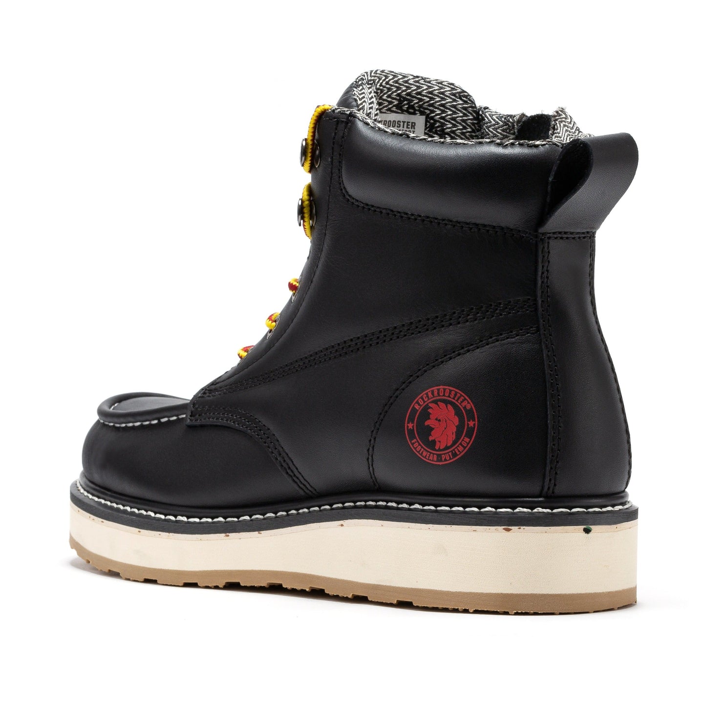 ROCKROOSTER Magnolia Men's 6 inch Black Soft Toe Zip Sided Wedge Work Boots SAP310 (2)