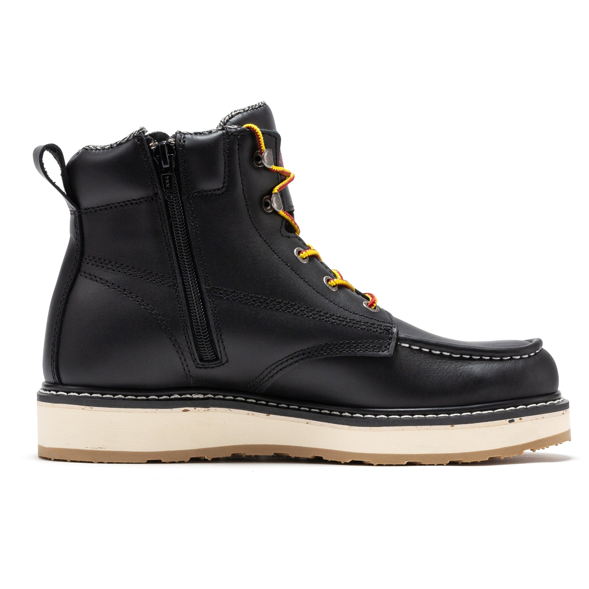 ROCKROOSTER Magnolia Men's 6 inch Black Soft Toe Zip Sided Wedge Work Boots SAP310 (3)