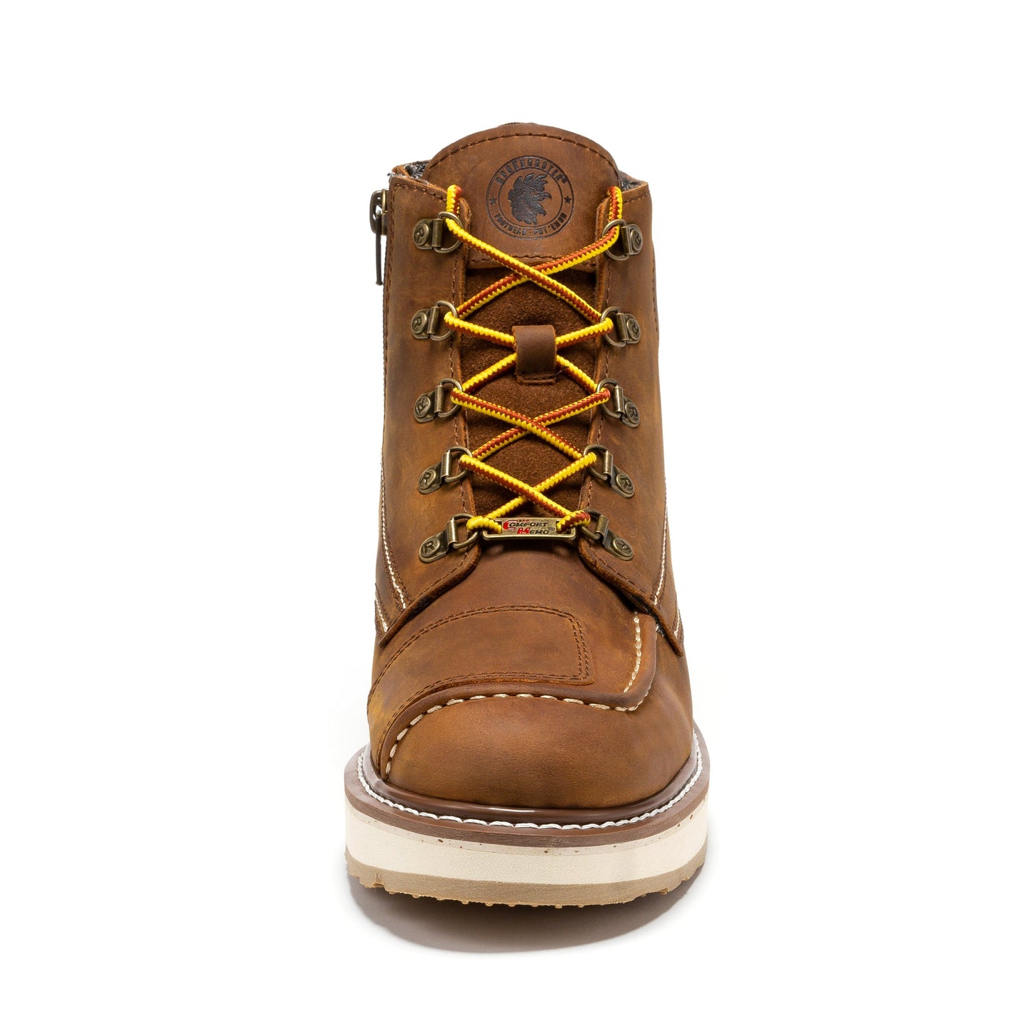 ROCKROOSTER Magnolia Men's 6 inch Brown Zip Sided Soft Toe Wedge Work Boots SAP309 (6)