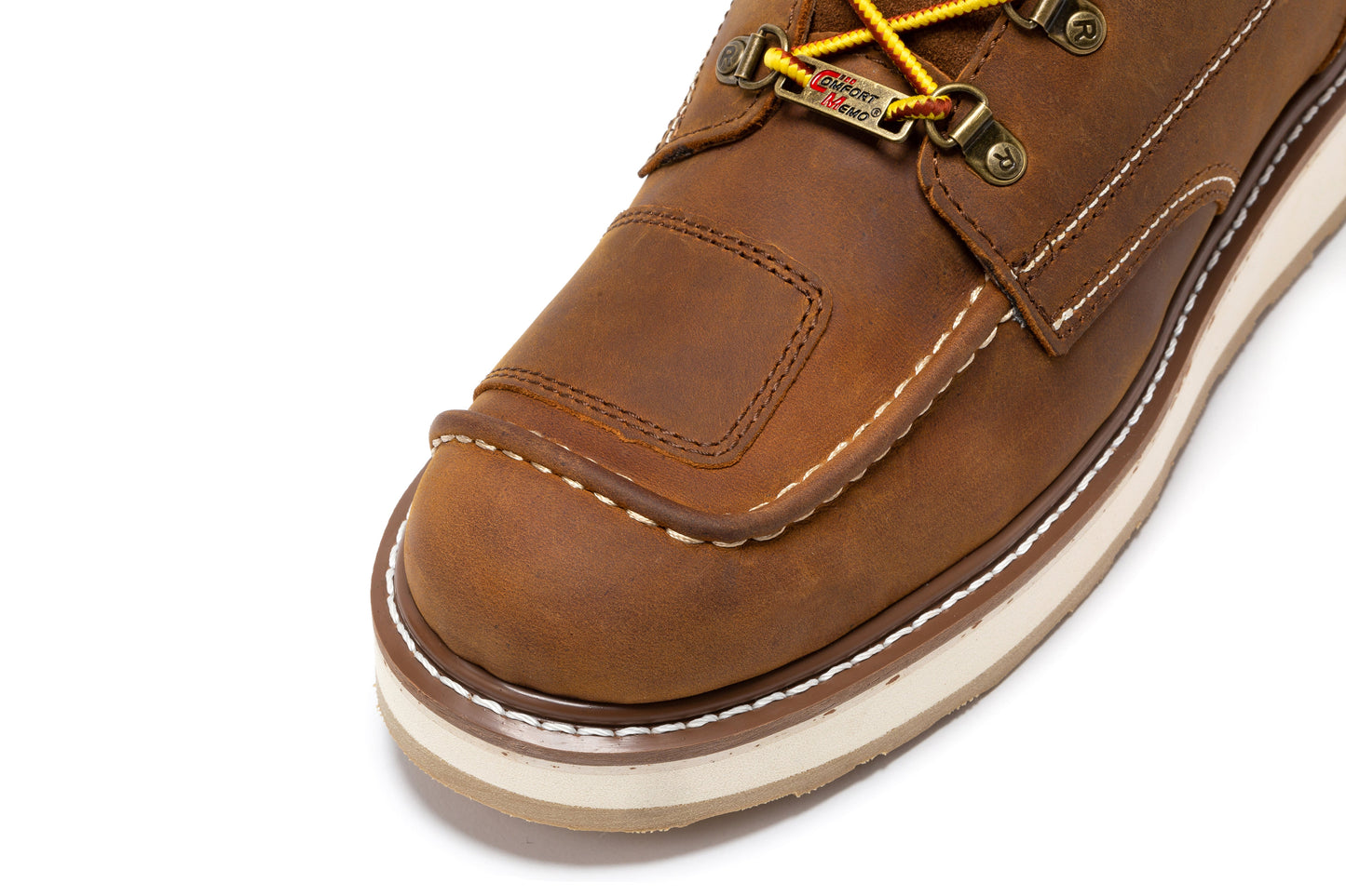 ROCKROOSTER Magnolia Men's 6 inch Brown Zip Sided Soft Toe Wedge Work Boots SAP309 (7)