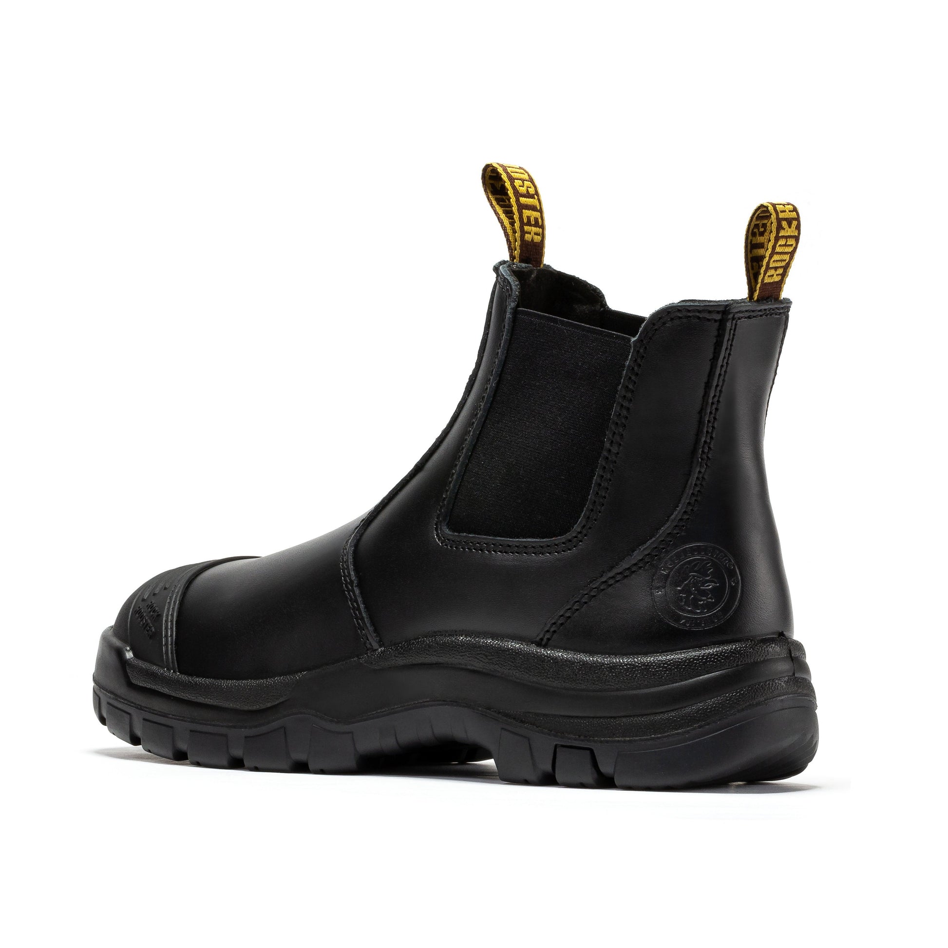 ROCKROOSTER Lumen Black 6 inch Pull on Leather Work Boots AK227NT (2)