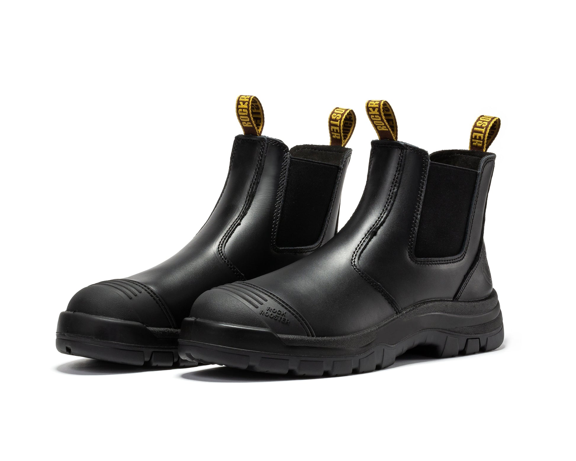 ROCKROOSTER Lumen Black 6 inch Pull on Leather Work Boots AK227NT (8)