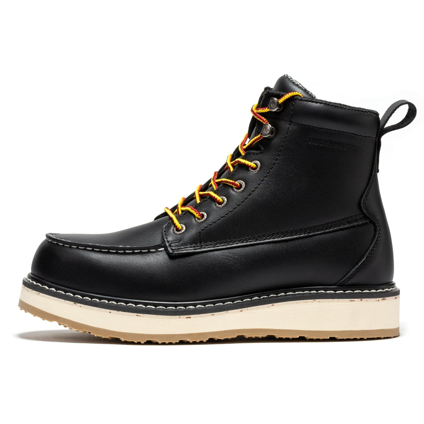 ROCKROOSTER Trinidad Men's 6 inch Black Steel Toe Wedge Work Boots SAP2301 (3)