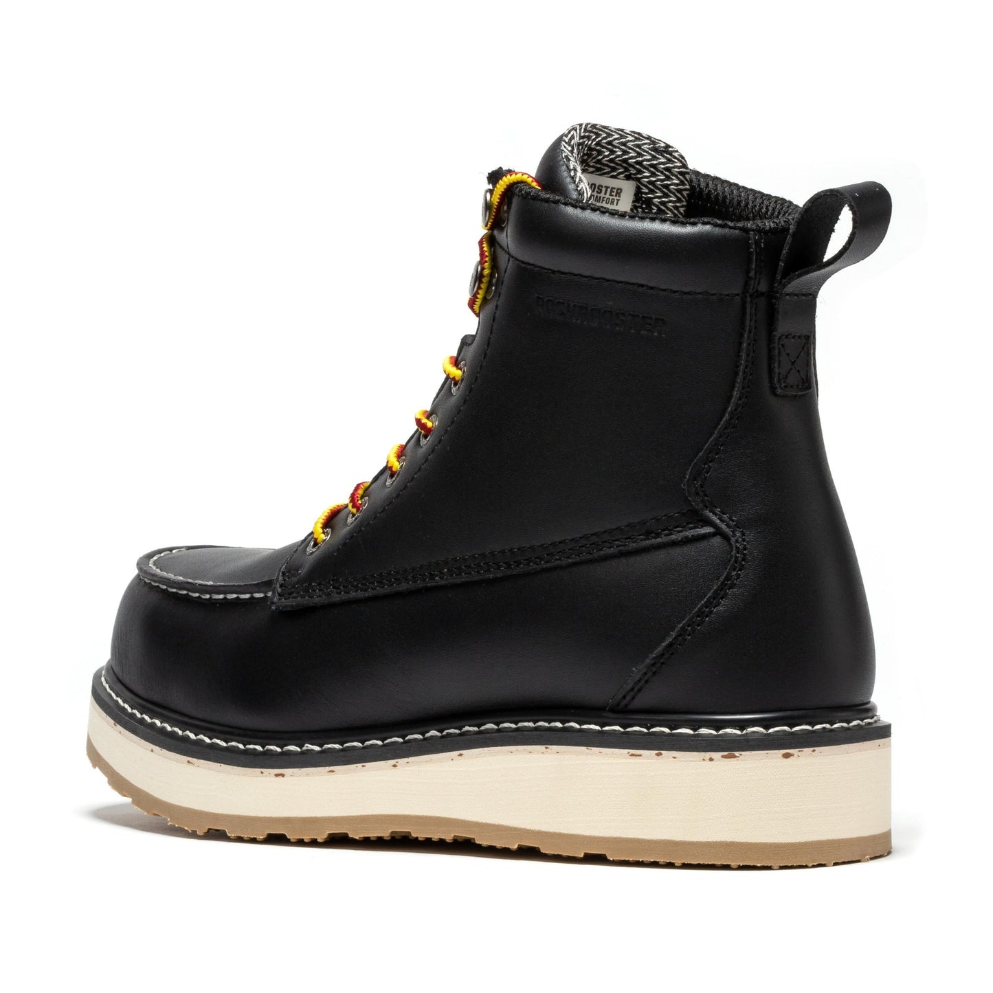 ROCKROOSTER Trinidad Men's 6 inch Black Steel Toe Wedge Work Boots SAP2301 (2)