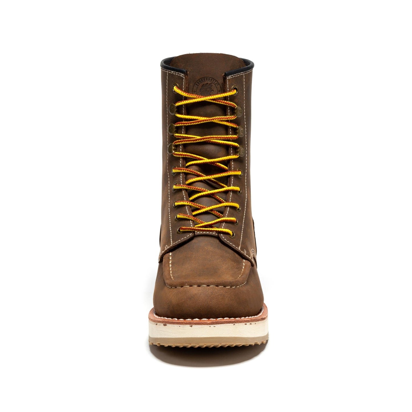 ROCKROOSTER Mantua Men's 8 inch Dark Brown Soft Toe Wedge Work Boots SAP308 (4)