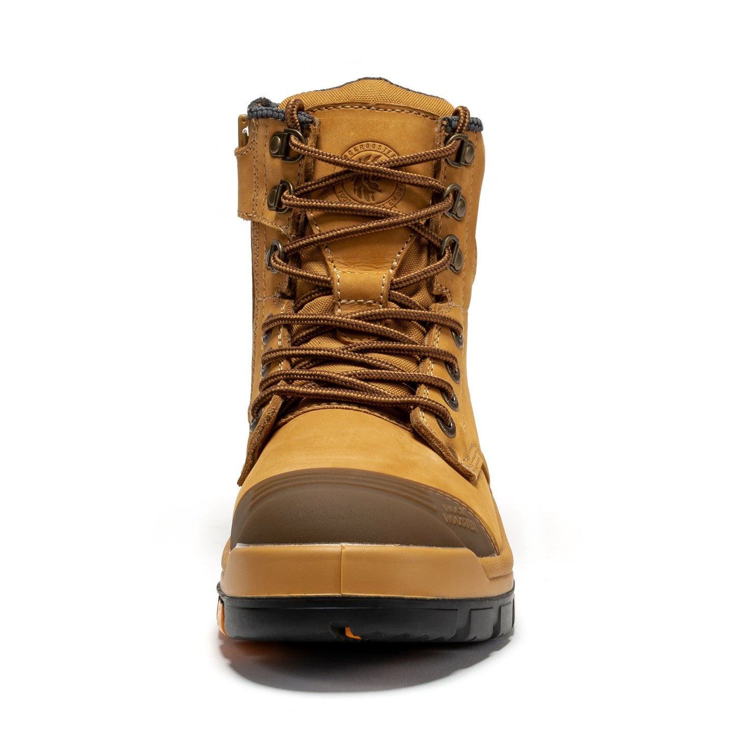 ROCKROOSTER Madison Tan 6 inch Zip-sided Steel Toe Leather Work Boots AK052 (5)