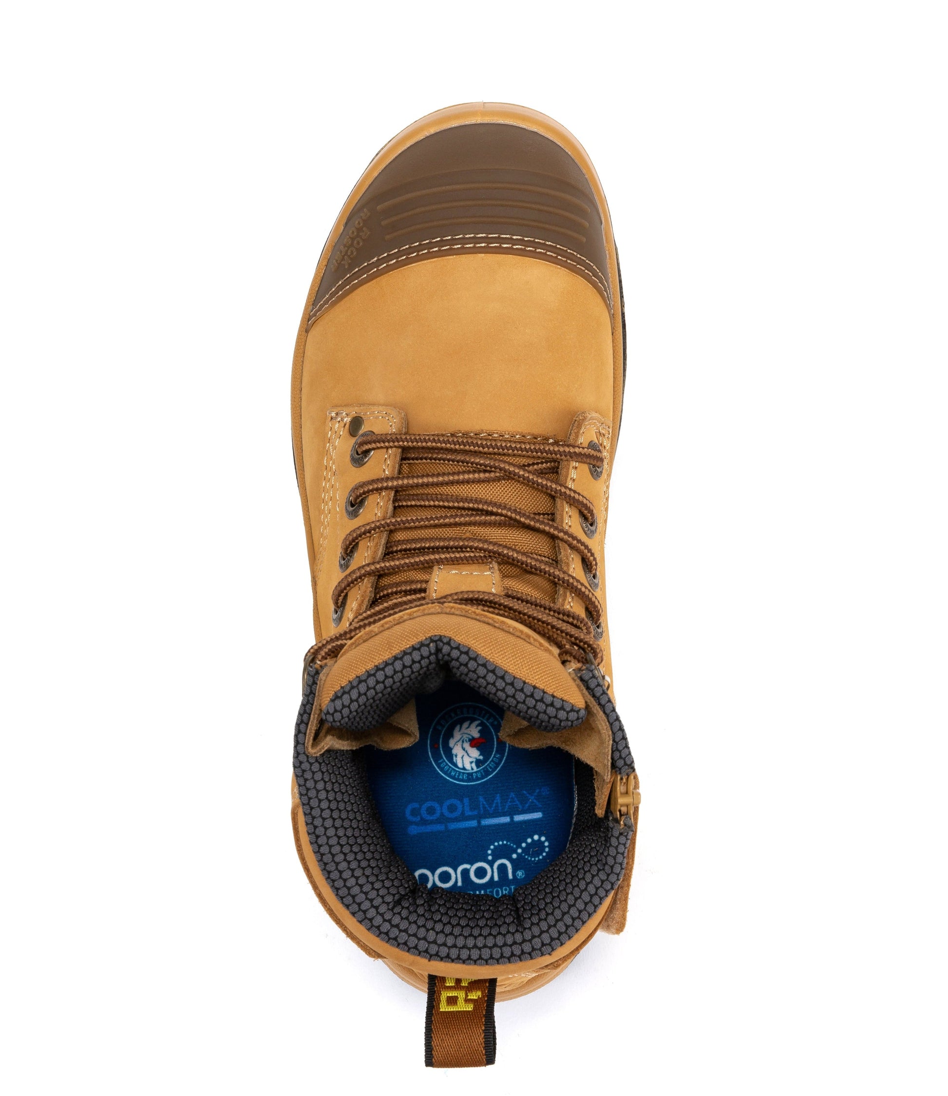 ROCKROOSTER Madison Tan 6 inch Zip-sided Steel Toe Leather Work Boots AK052 (7)