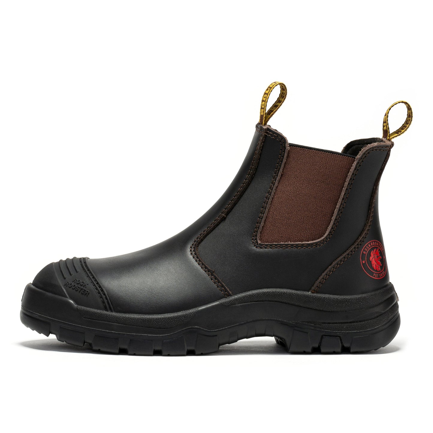 ROCKROOSTER Bakken Dark Brown 6 inch Pull on Leather Work Boots AK229 (6)