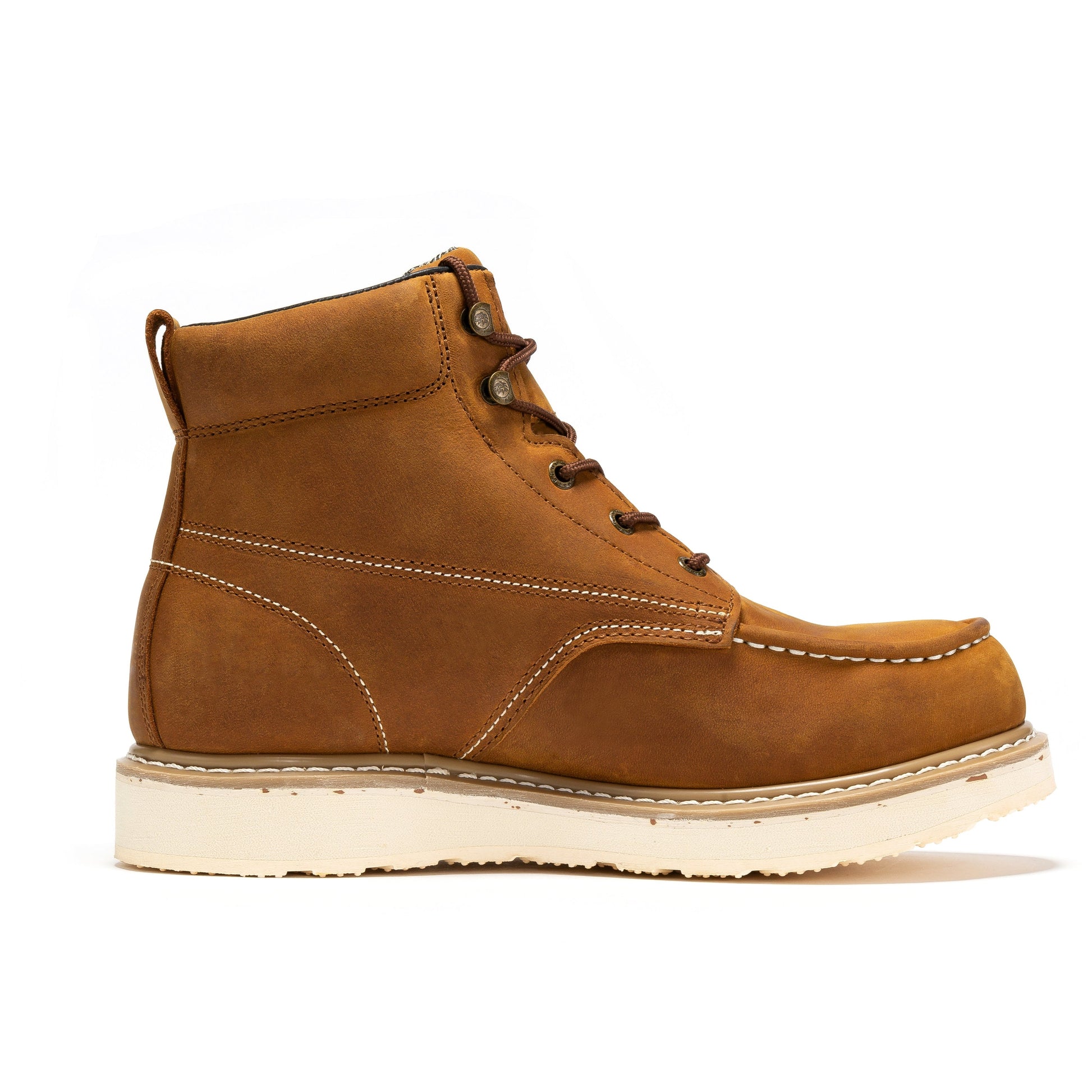 ROCKROOSTER Edgewood Men's 6 inch Brown steel toe waterproof wedge work boots SAP858 (6)