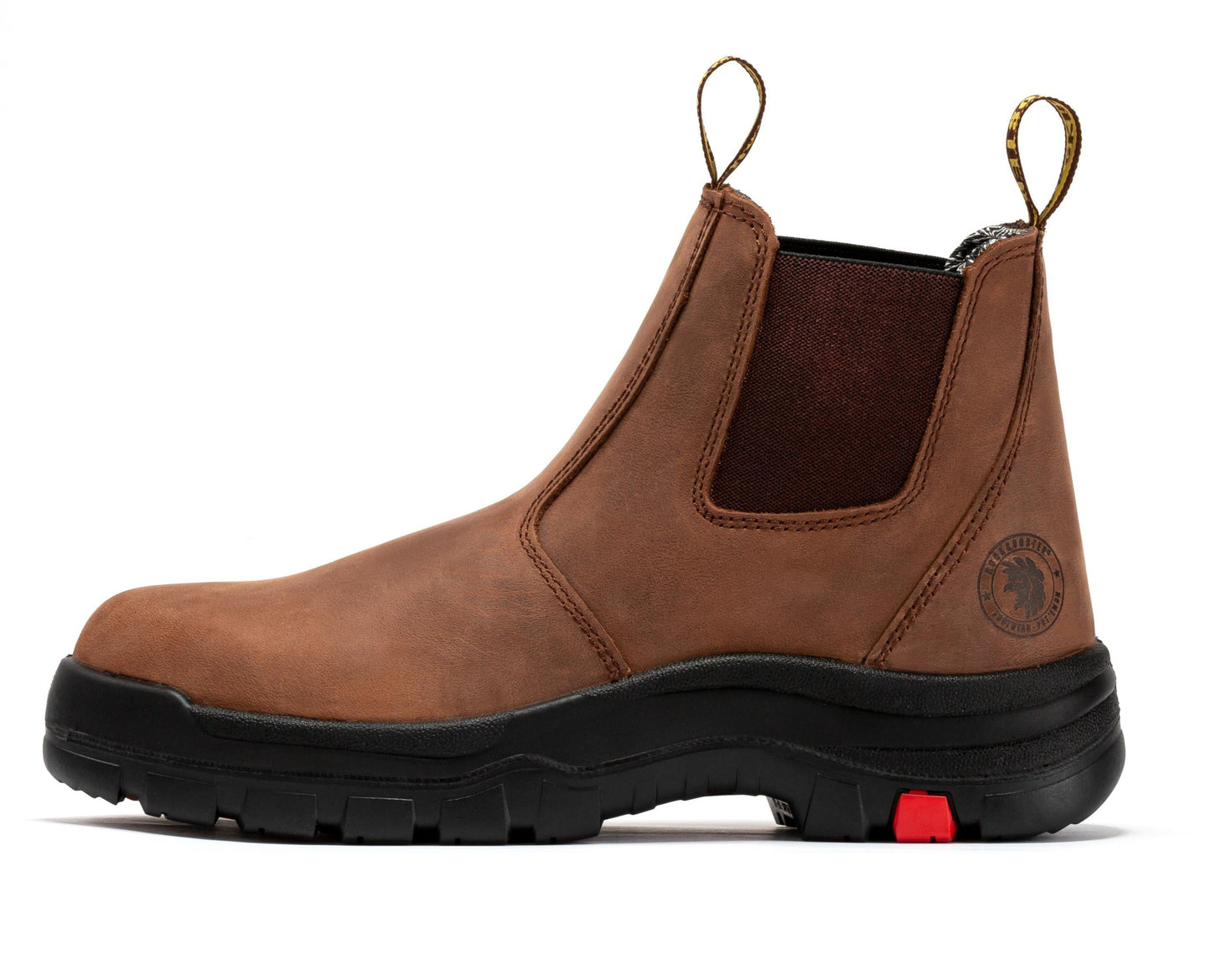 ROCKROOSTER Lumen Brown 6 inch Pull-on Leather Work Boots AK224 (4)