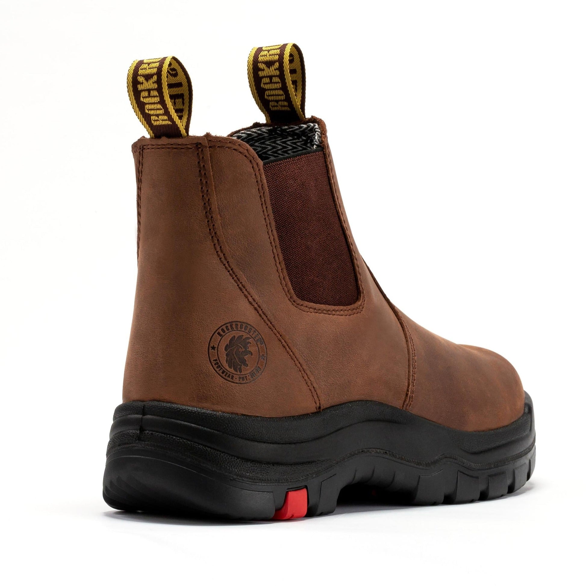ROCKROOSTER Lumen Brown 6 inch Pull-on Leather Work Boots AK224 (2)