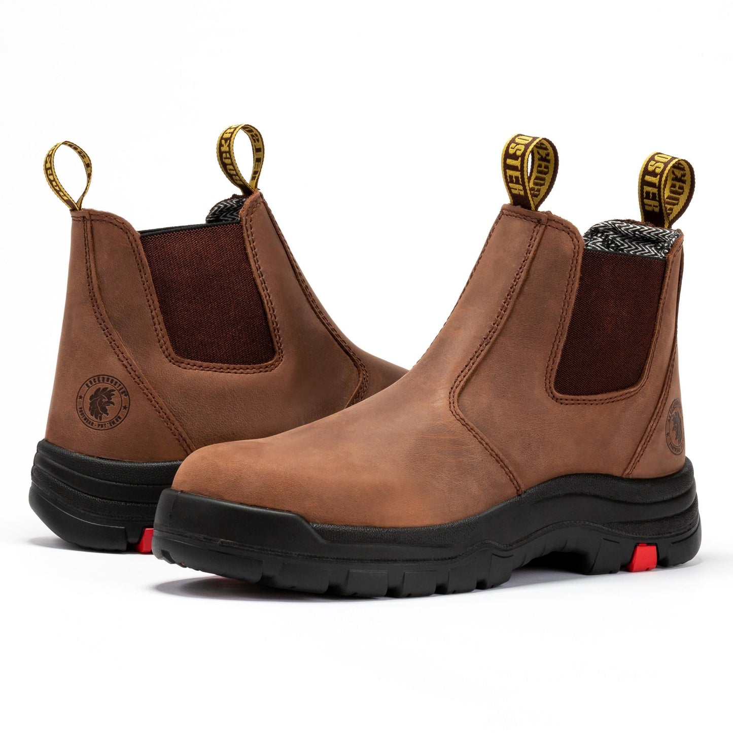 ROCKROOSTER Lumen Brown 6 inch Pull-on Leather Work Boots AK224 (7)