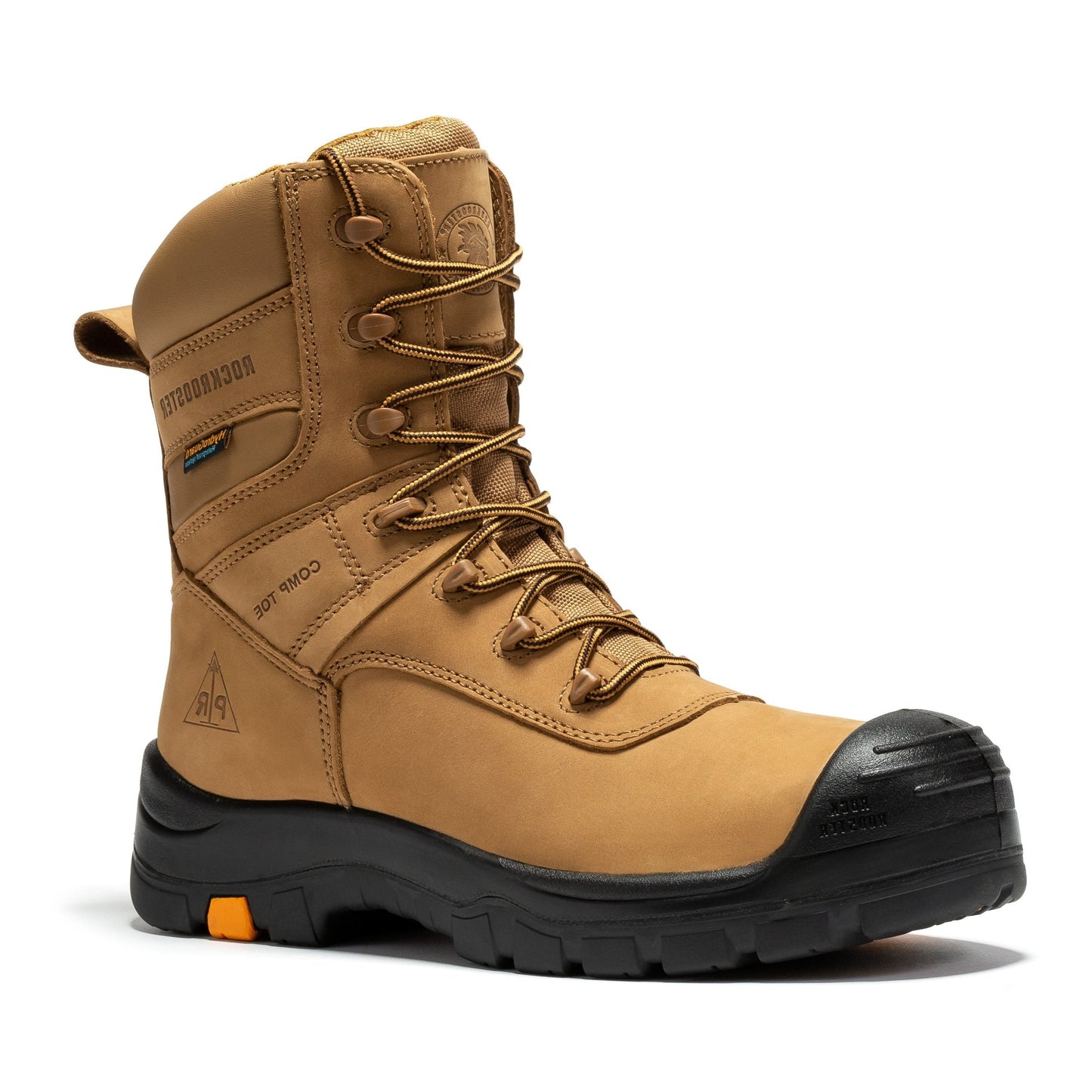 rockrooster Beaufort Men's Brown 8 inch Waterproof Composite Toe Work Boots AK831 (3)