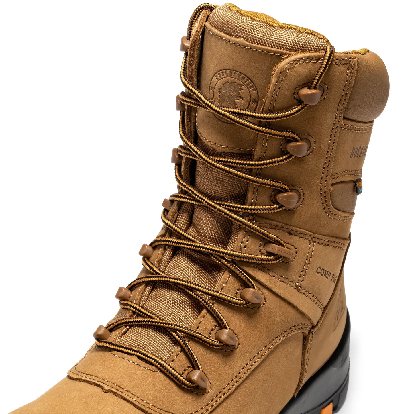 rockrooster Beaufort Men's Brown 8 inch Waterproof Composite Toe Work Boots AK831 (6)