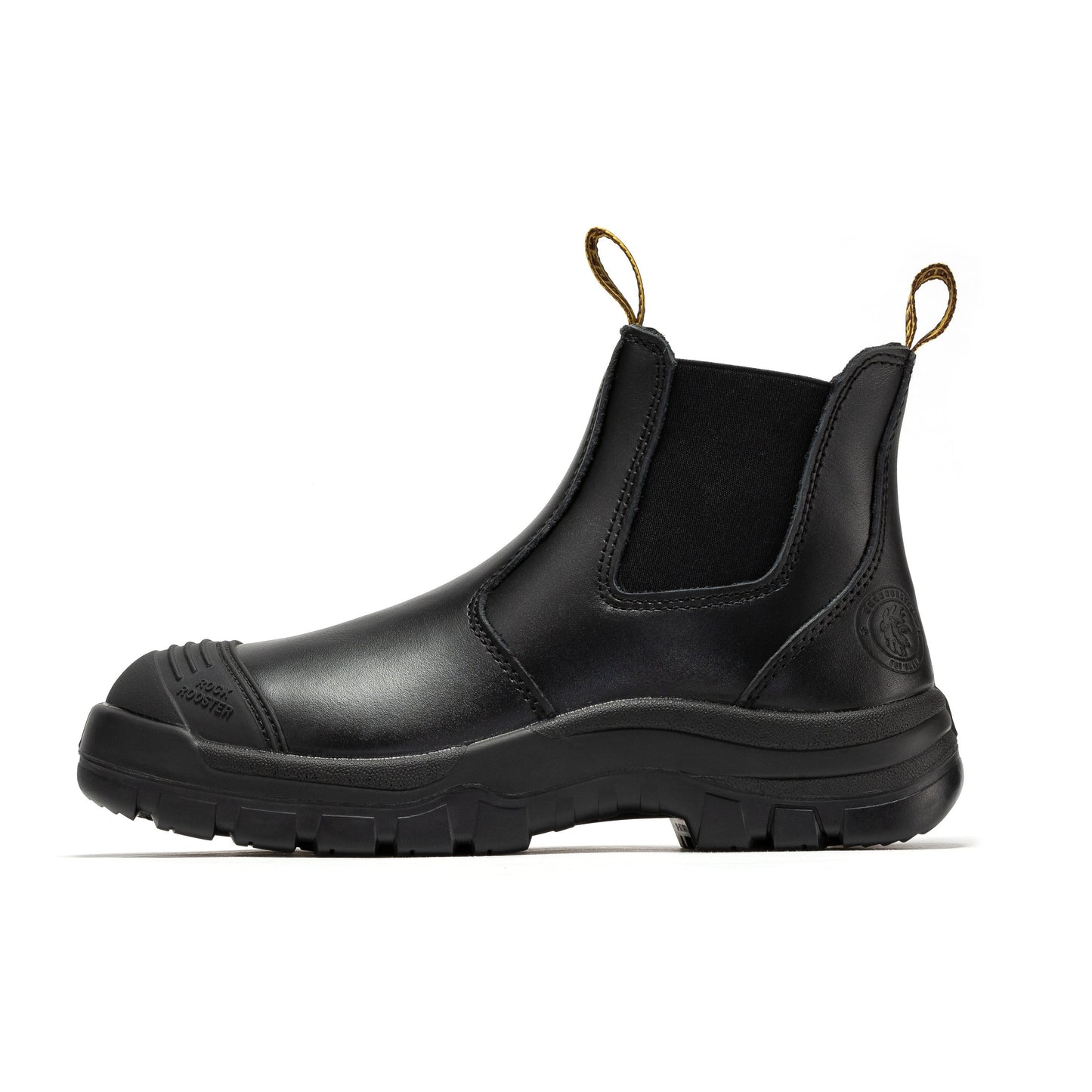 ROCKROOSTER Bakken Black 6 inch Pull on Leather Work Boots AK227 (9)