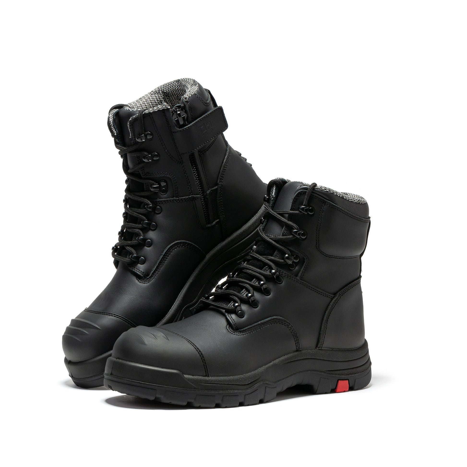 ROCKROOSTER Roslyn Black 7 inch Zip-sided Composite Toe Leather Work Boots CP245Z (7)