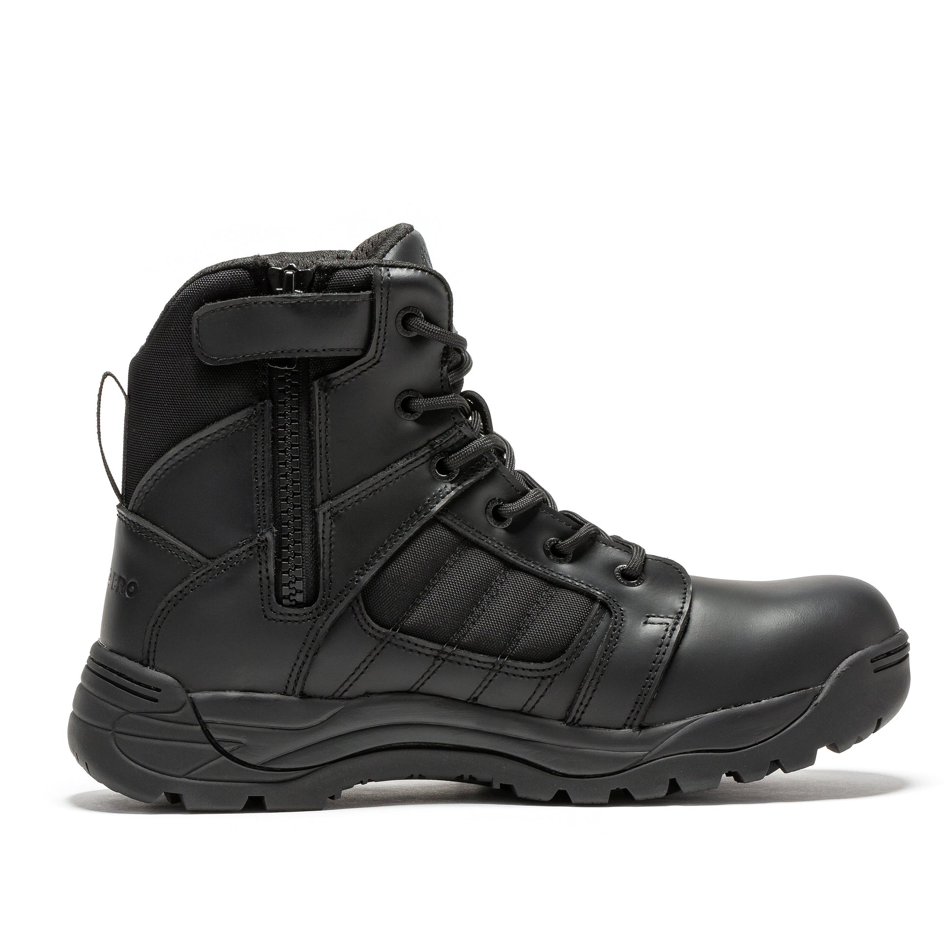 RockRooster Botas Pro Black Men's 6 inch Side Zipper Rubber Sole Tactical Boots BMP111BK (2)