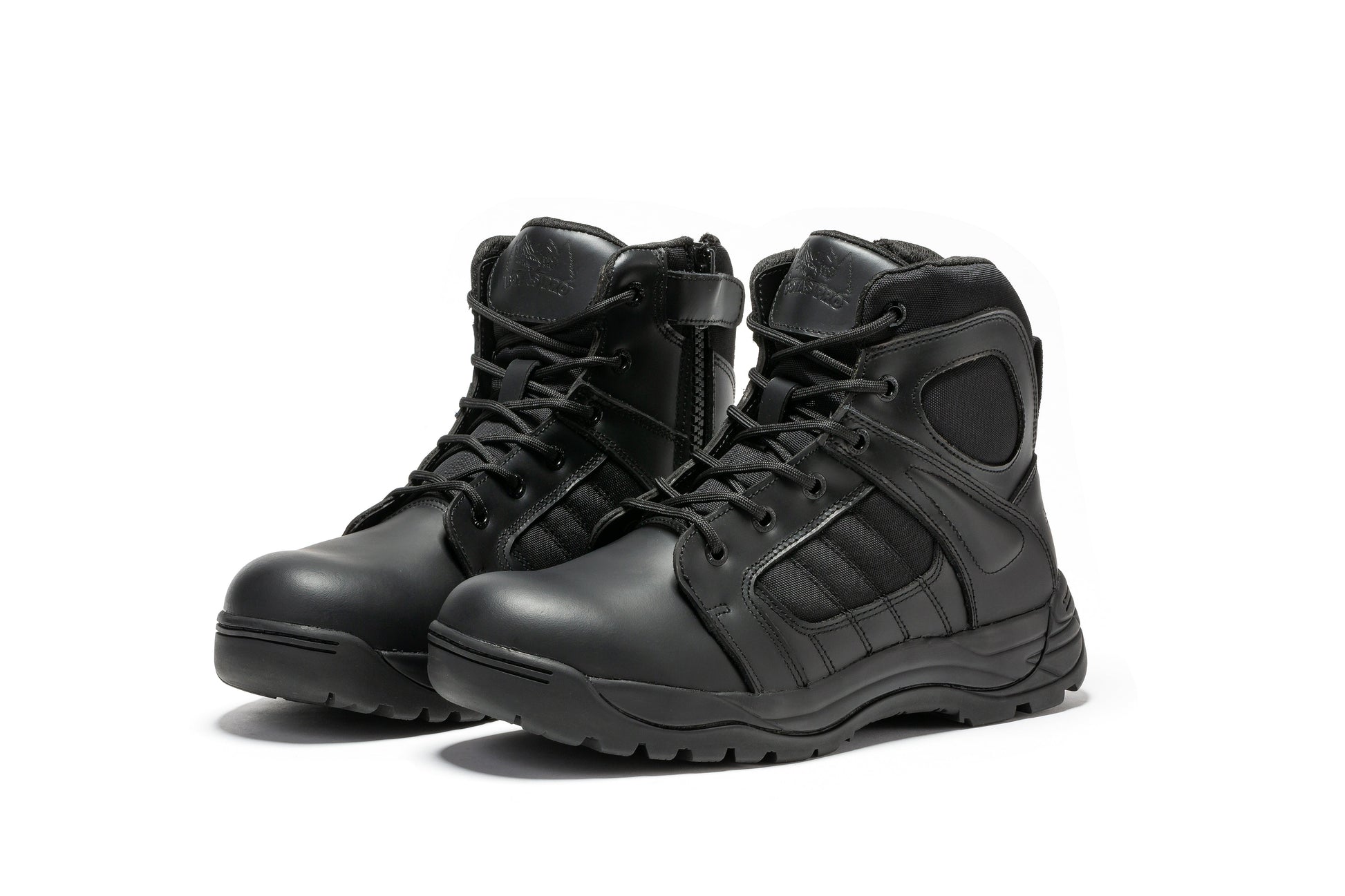 RockRooster Botas Pro Black Men's 6 inch Side Zipper Rubber Sole Tactical Boots BMP111BK (6)