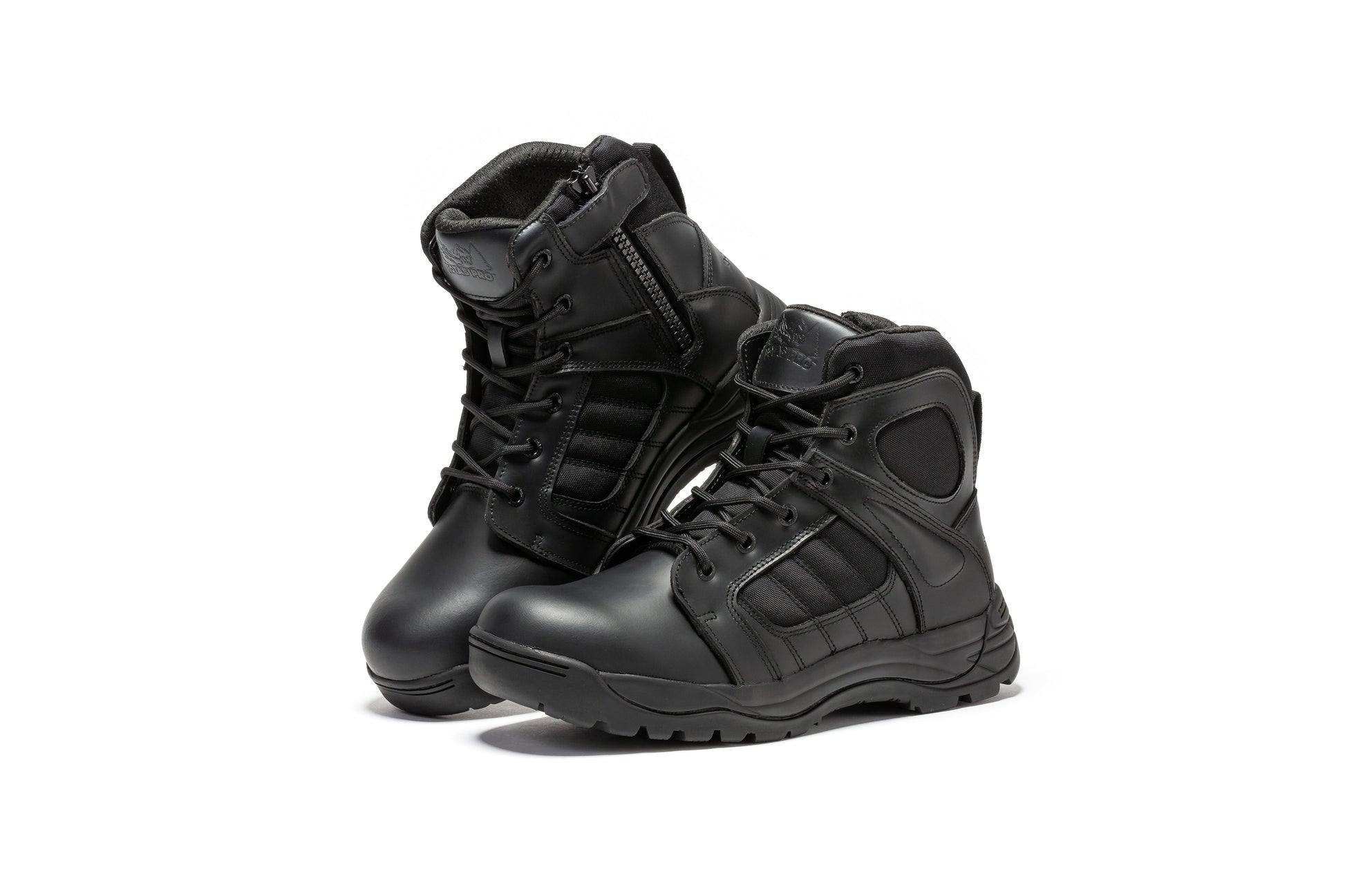 RockRooster Botas Pro Black Men's 6 inch Side Zipper Rubber Sole Tactical Boots BMP111BK (5)