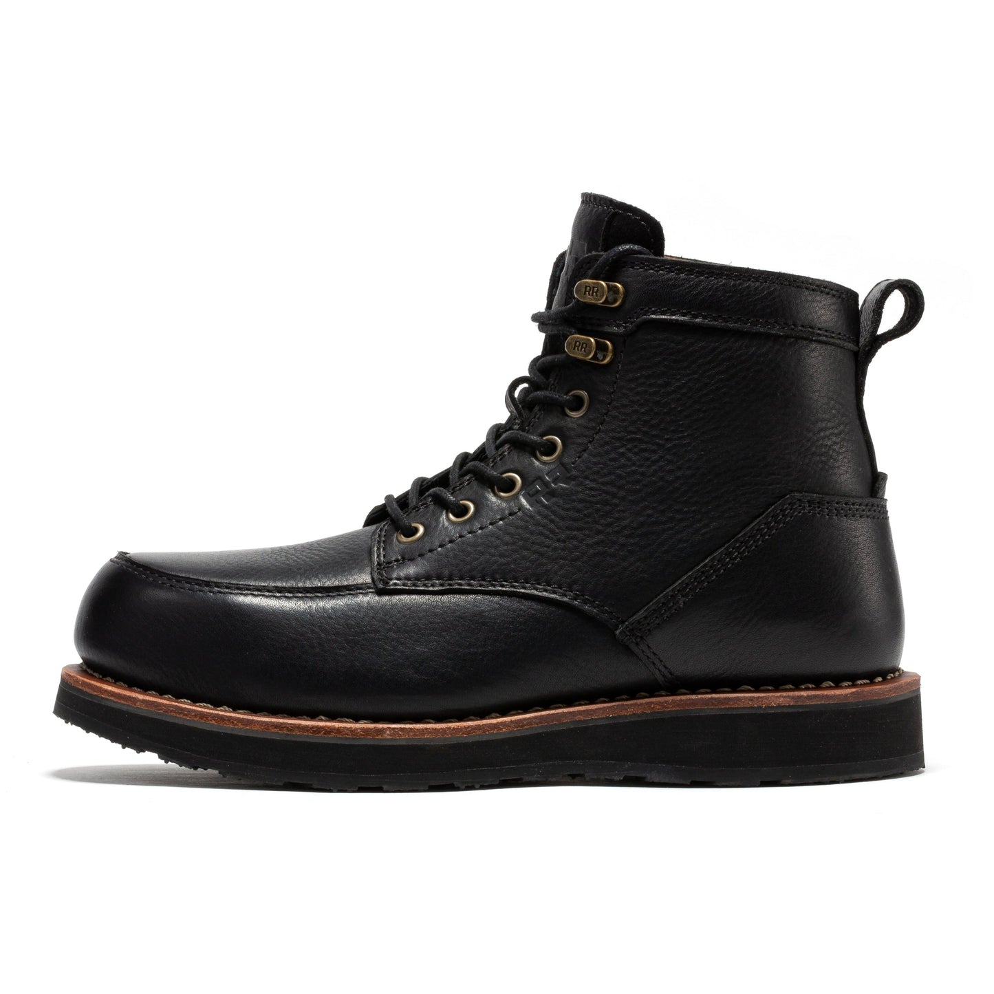 ROCKROOSTER Edgewood Men's 6 Inch Black Steel Toe Wedge Work Boots SAP610BK (3)