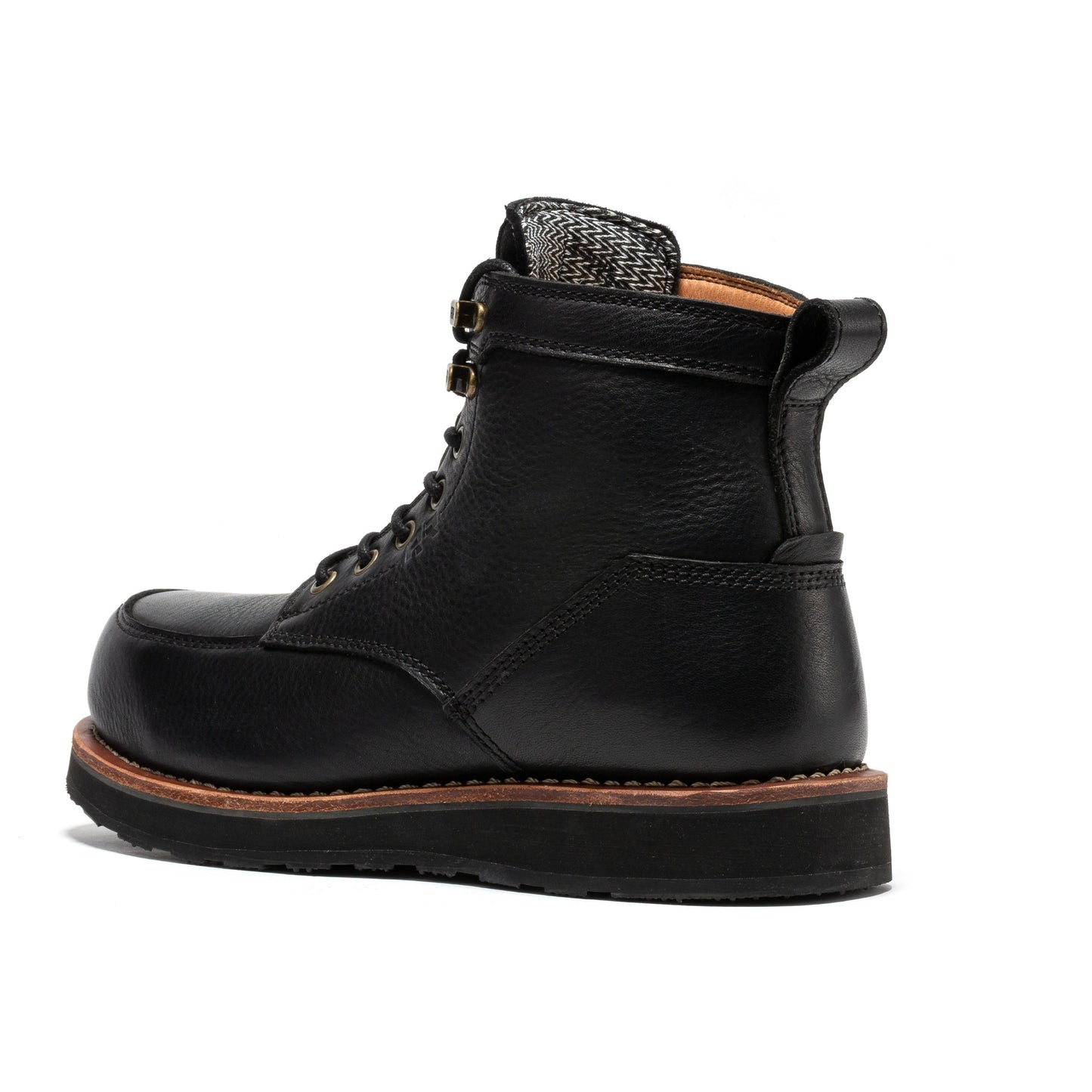 ROCKROOSTER Edgewood Men's 6 Inch Black Steel Toe Wedge Work Boots SAP610BK (2)