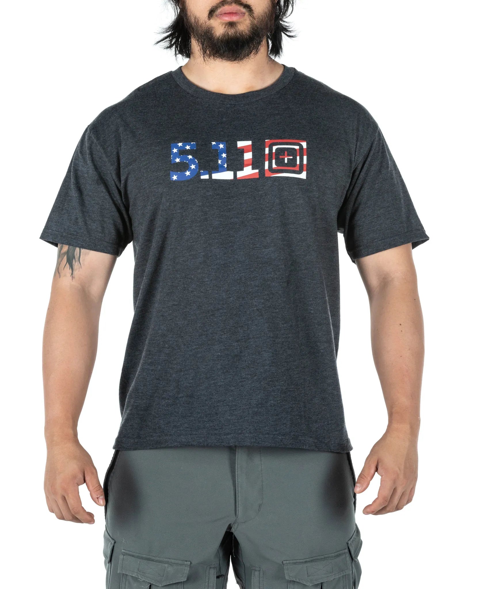 Legacy USA Flag Fill Tee – Charcoal Heather