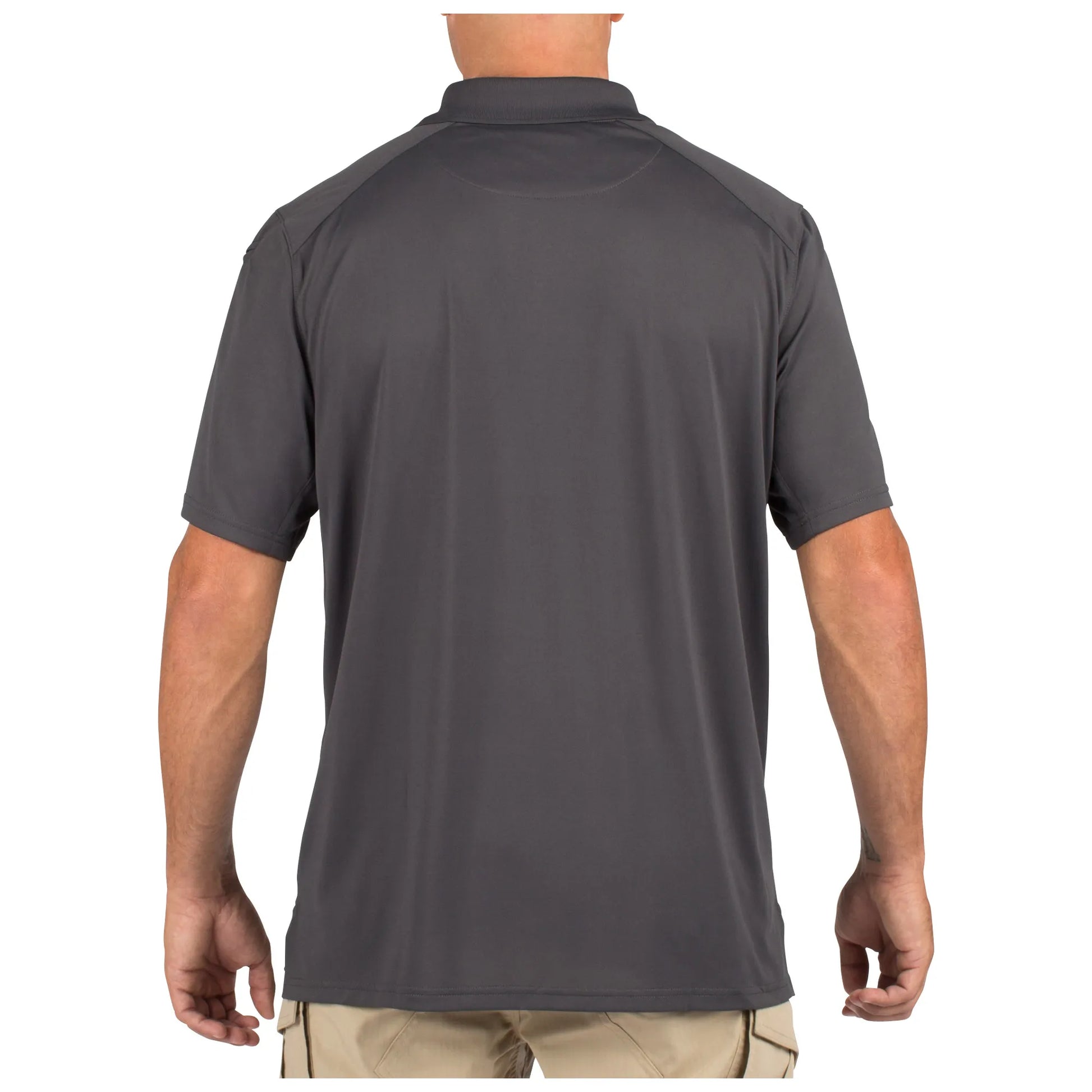 COS 5.11 Mens Helios Polo Short Sleeve - Charcoal Grey - detail view