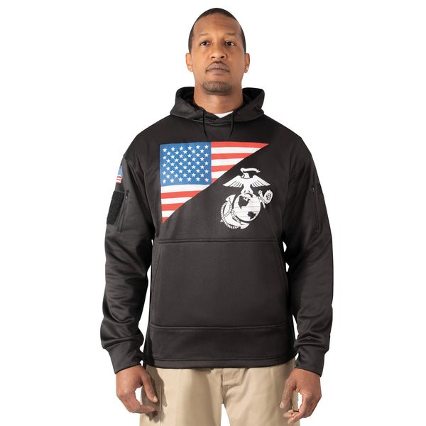 Rothco US Flag / USMC Eagle, Globe, &amp; Anchor Concealed Carry Hoodie