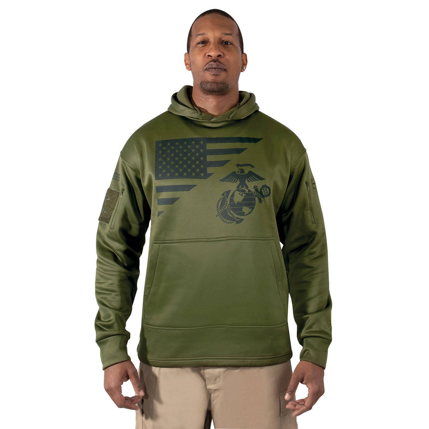 Rothco US Flag / USMC Eagle, Globe, &amp; Anchor Concealed Carry Hoodie