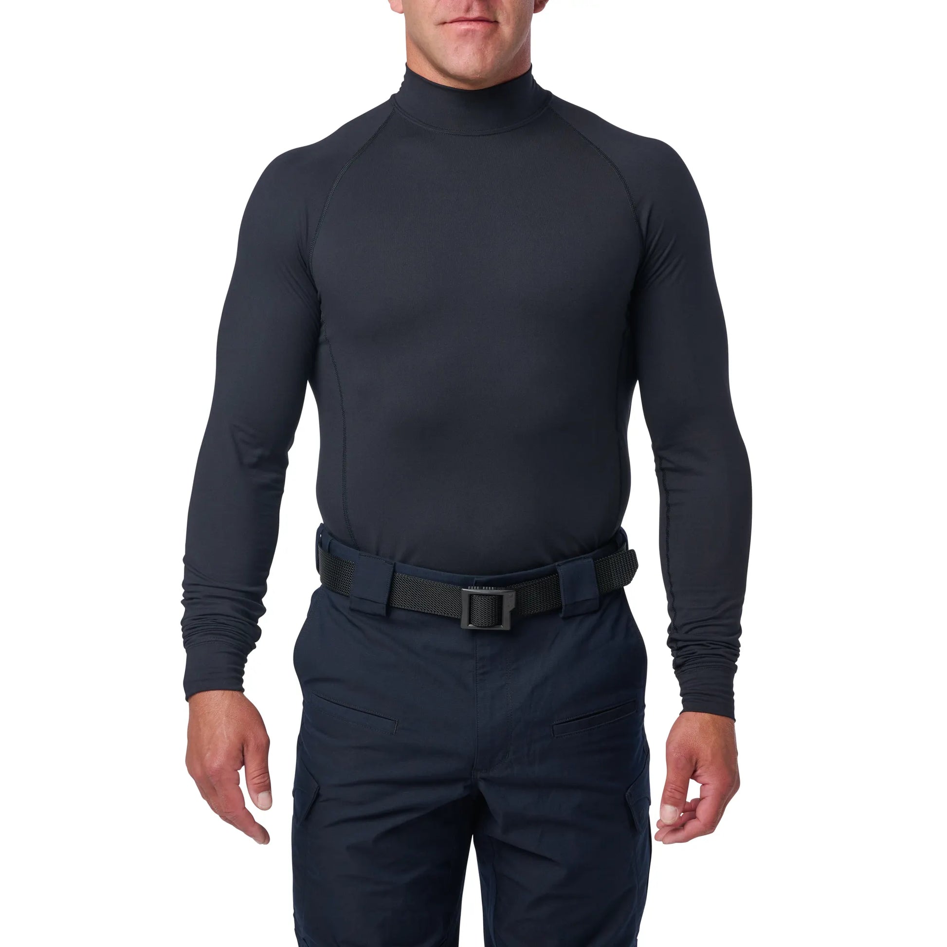 Mock Neck Long Sleeve Top – Midnight Navy
