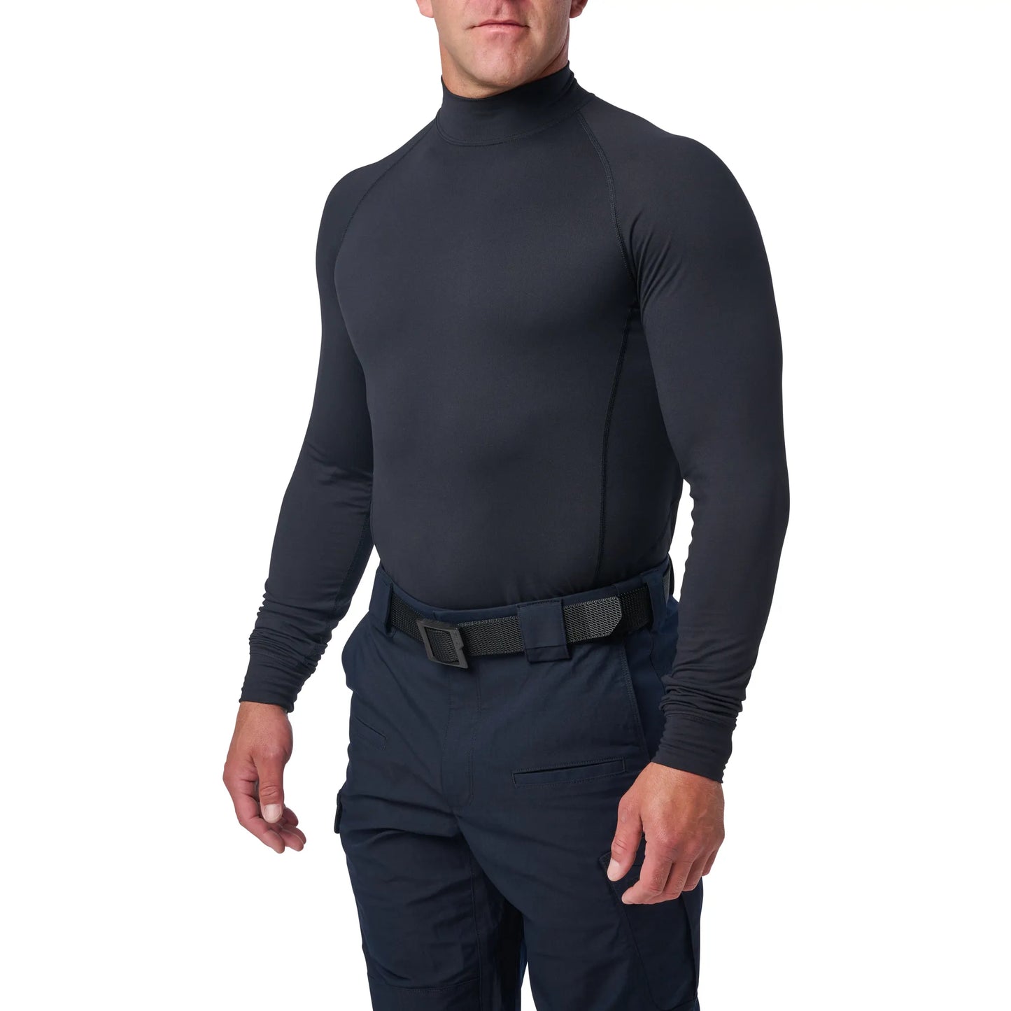 Mock Neck Long Sleeve Top – Midnight Navy