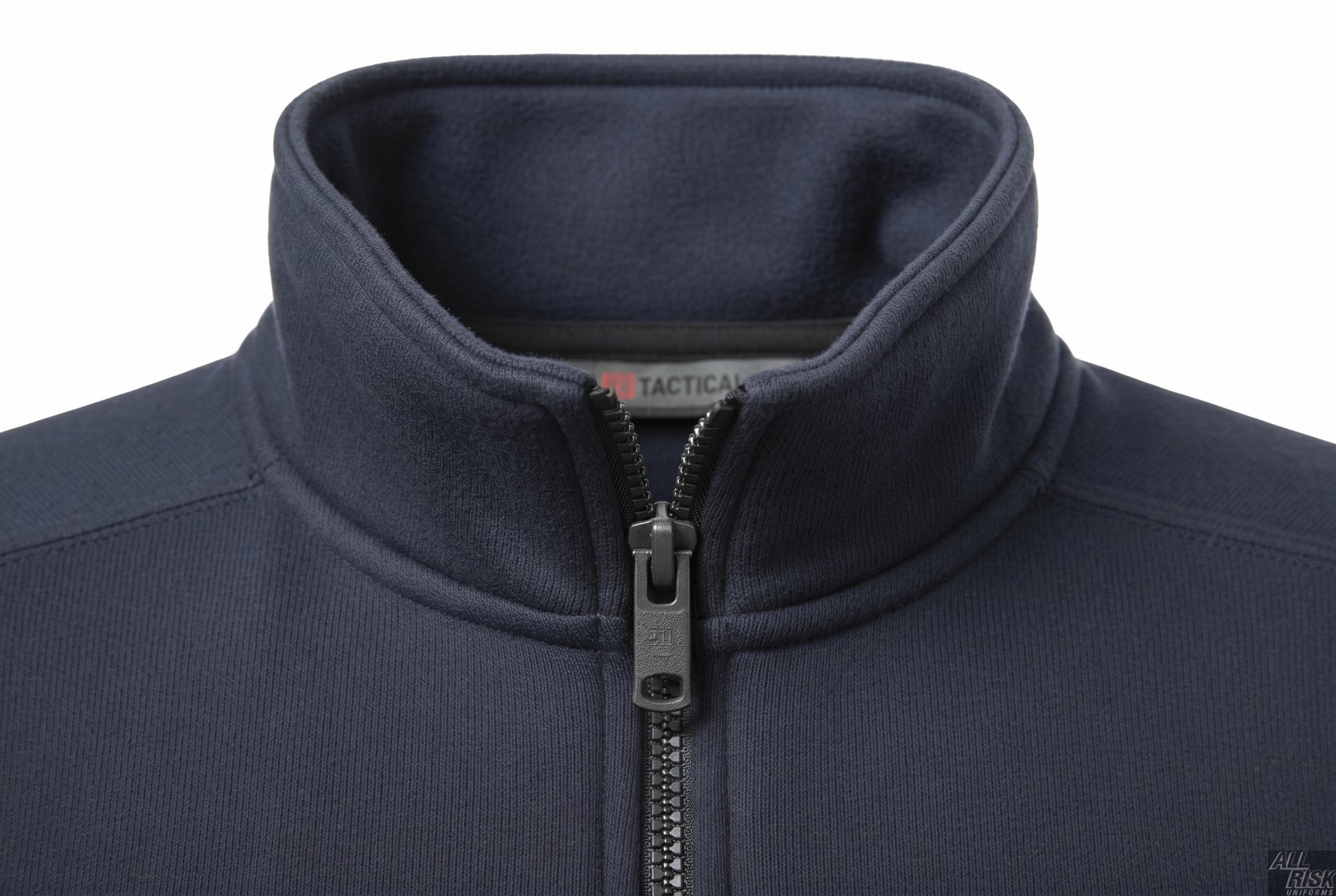 5.11 Tactical Job Shirt soft no-roll collar and quarter-zip detail showing quality construction for emergency services uniforms