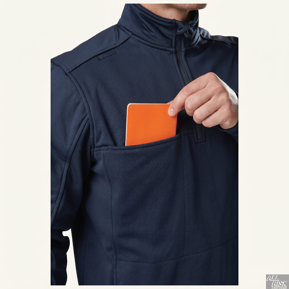 CAL FIRE 5.11 1/4 Zip Water Repellent Job Shirt - close-up detail