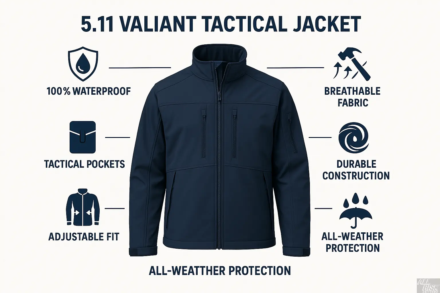 5.11 Valiant Jacket Navy Features