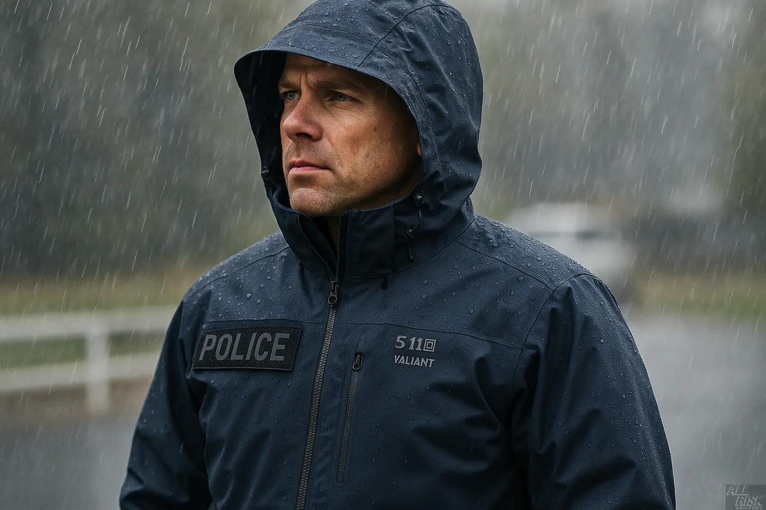 5.11 Valiant jacket navy in rain